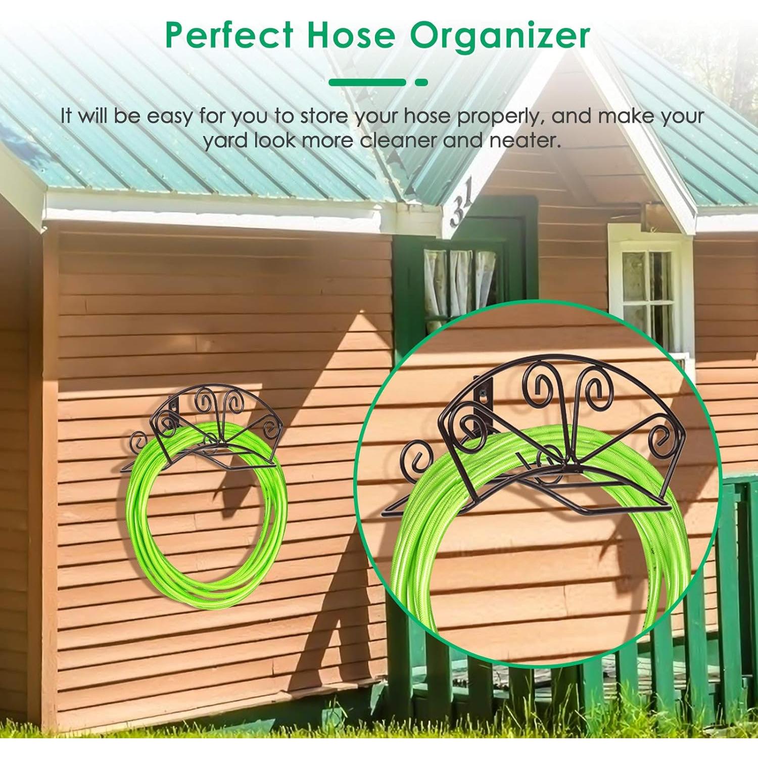 Soporte de Manguera de Jardín TomCare Montaje en Pared Bronce