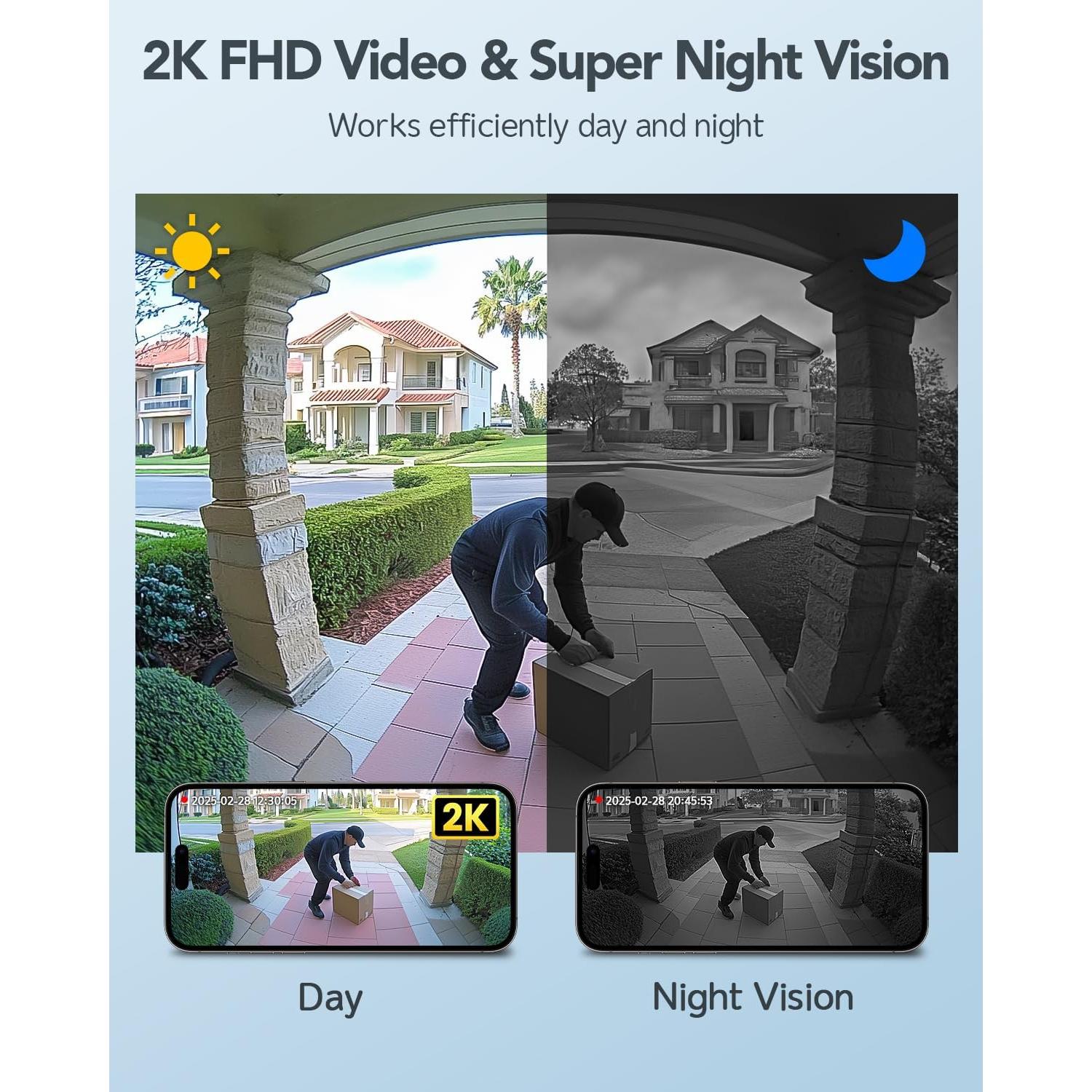 Cámara de Timbre de Video Inalámbrica XTU 180° HD con Alexa
