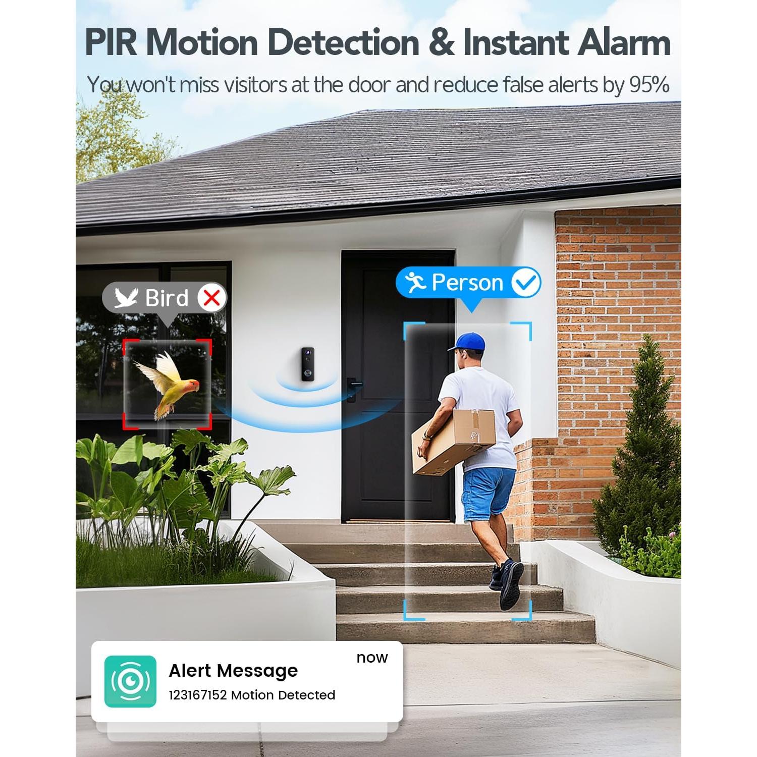 Cámara de Timbre de Video Inalámbrica XTU 180° HD con Alexa