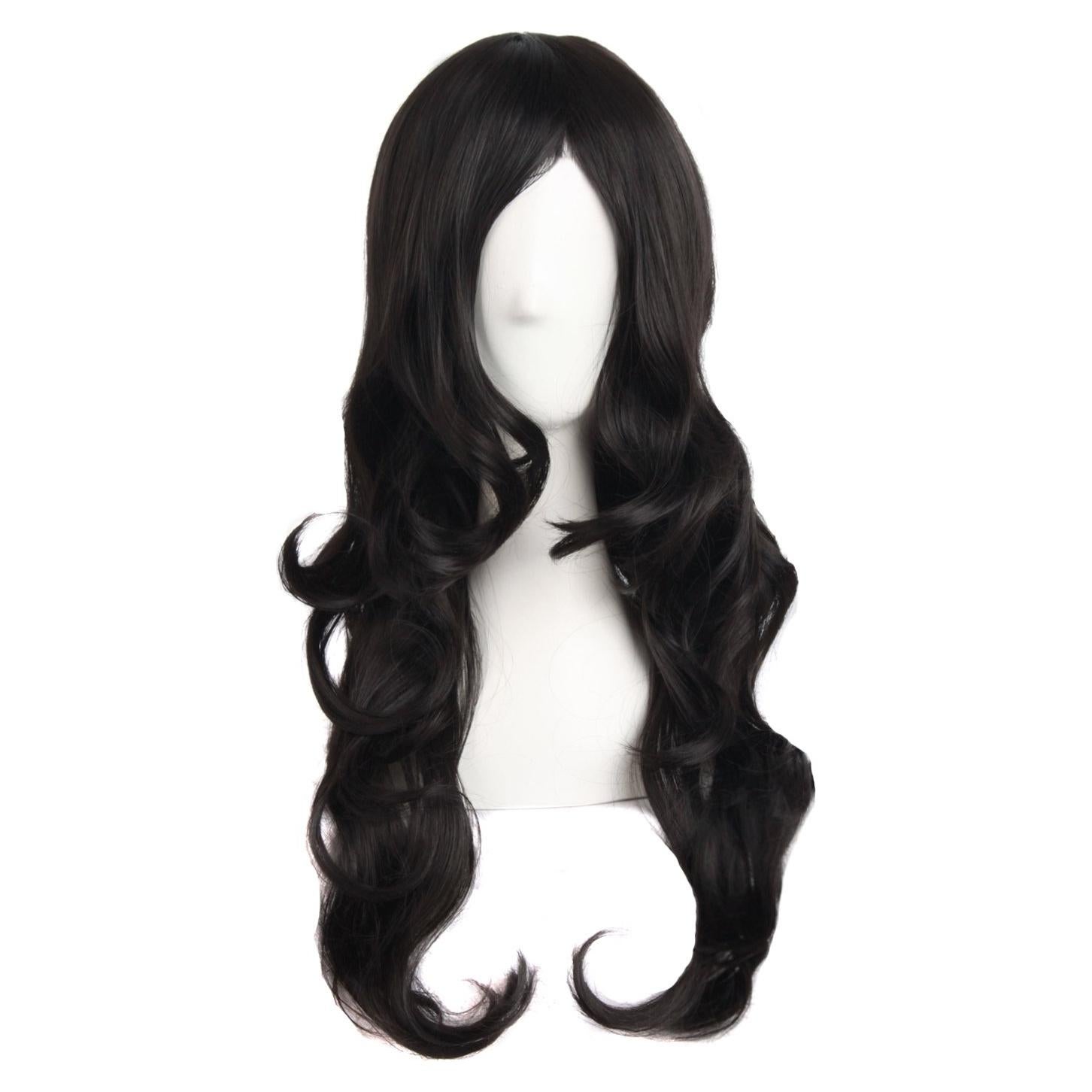 Peluca Larga Ondulada MapofBeauty 60 cm Negra para Mujer