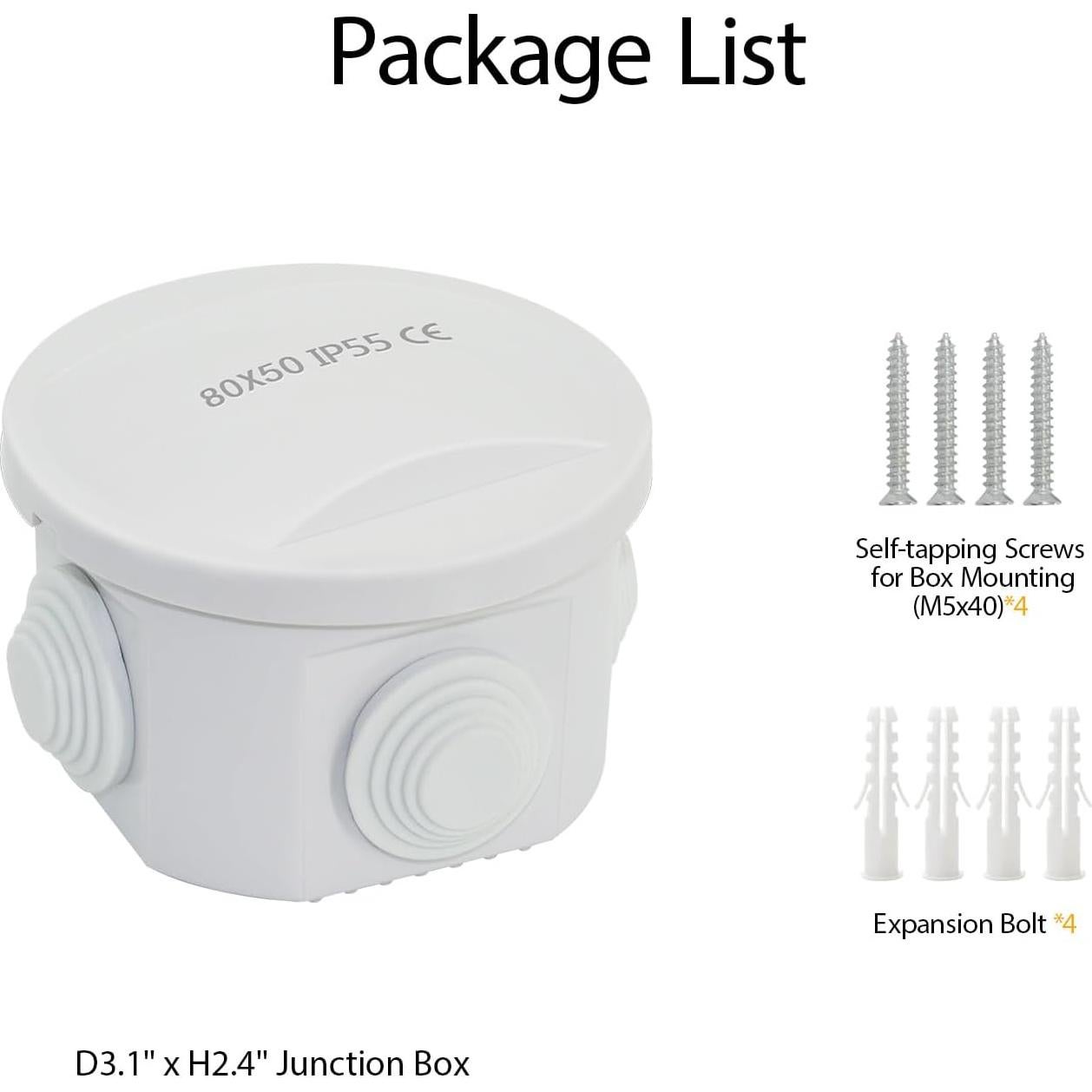 Caja de Conexiones Eléctricas LeMotech IP55 80x60mm Resistente