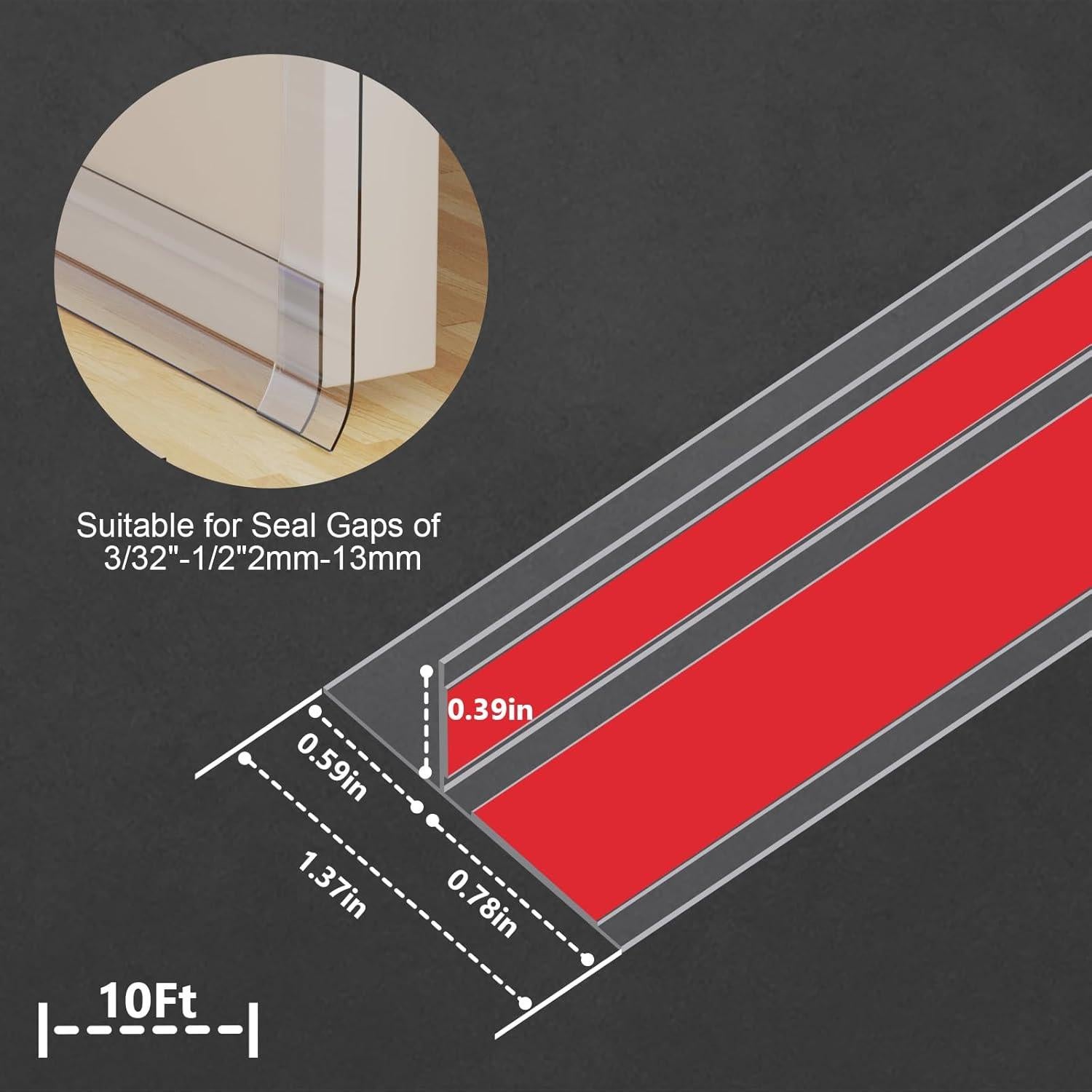 Tira de Sellado de Silicona Bruiefpap 3.48 cm x 3.05 m Transparente
