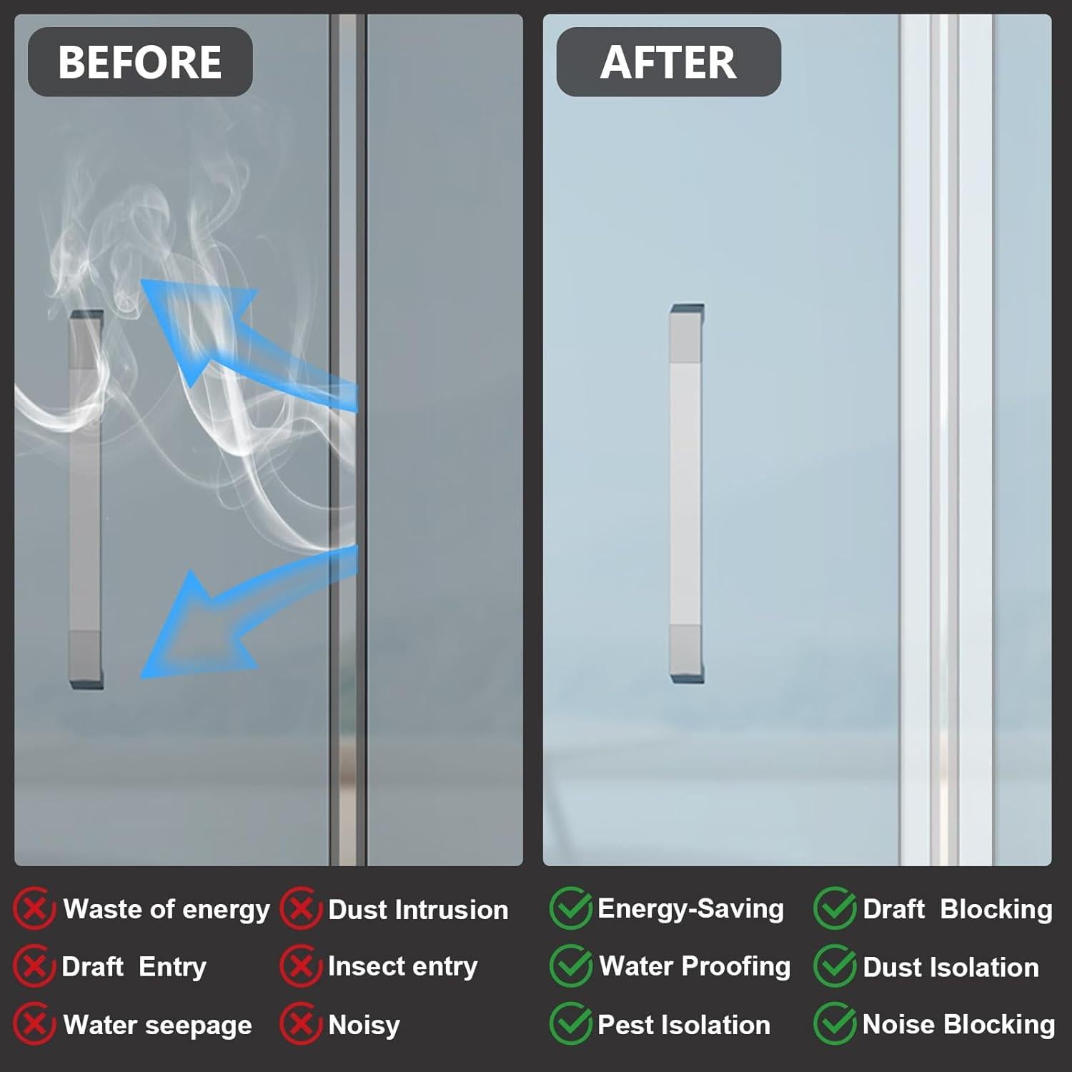 Tira de Sellado de Silicona Bruiefpap 3.48 cm x 3.05 m Transparente