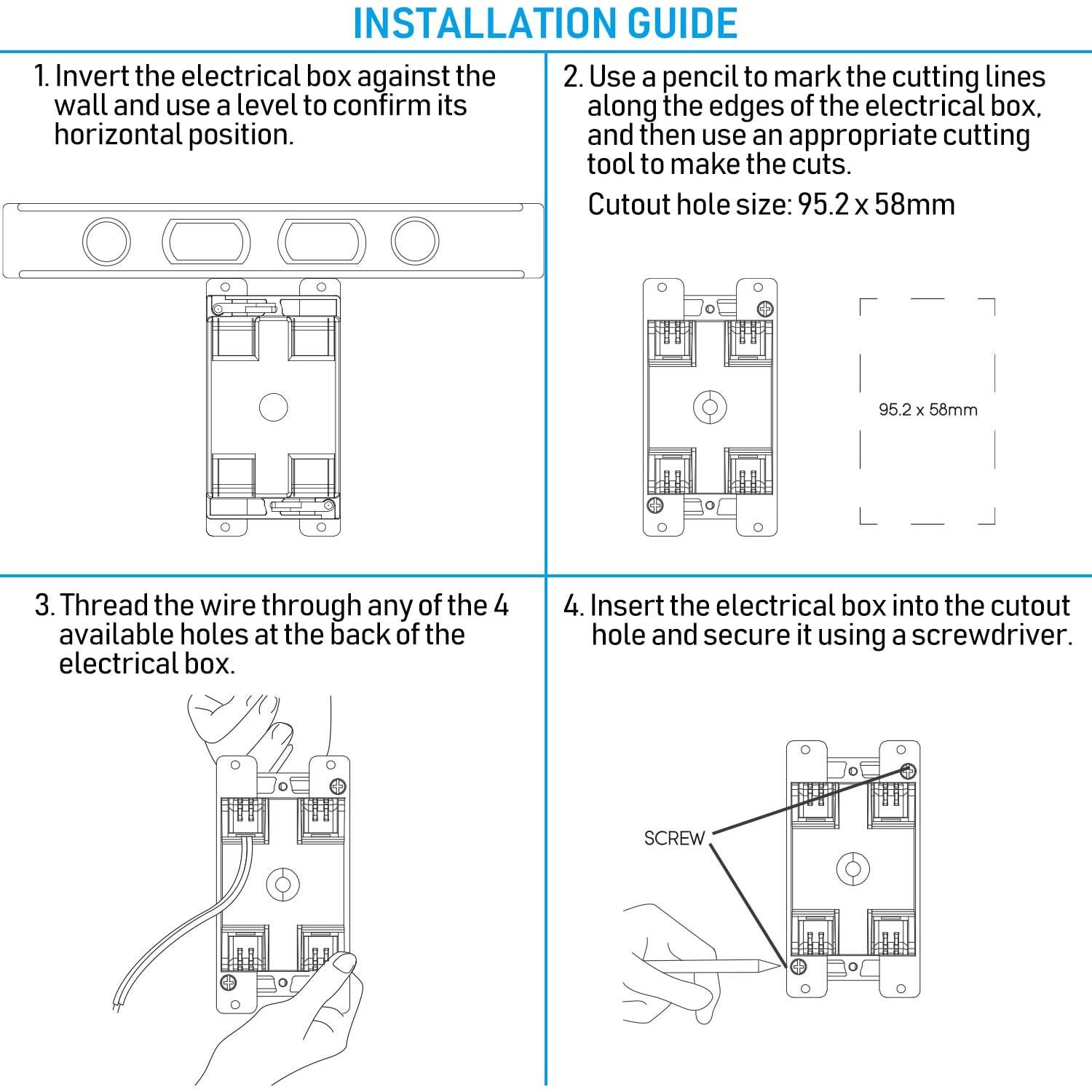 Caja de Salida Eléctrica LEONLITE 14 Pulgadas Estándar PVC - 6 Unidades