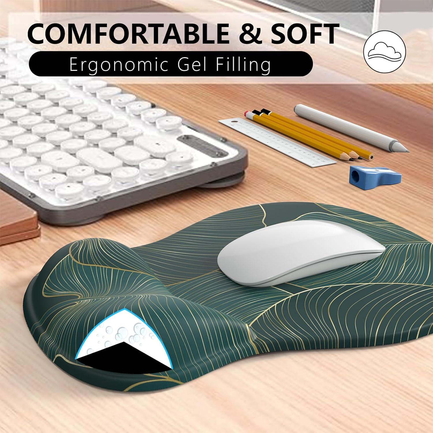 Alfombrilla de Ratón Ergonómica BOCHEERY con Reposamuñecas de Gel