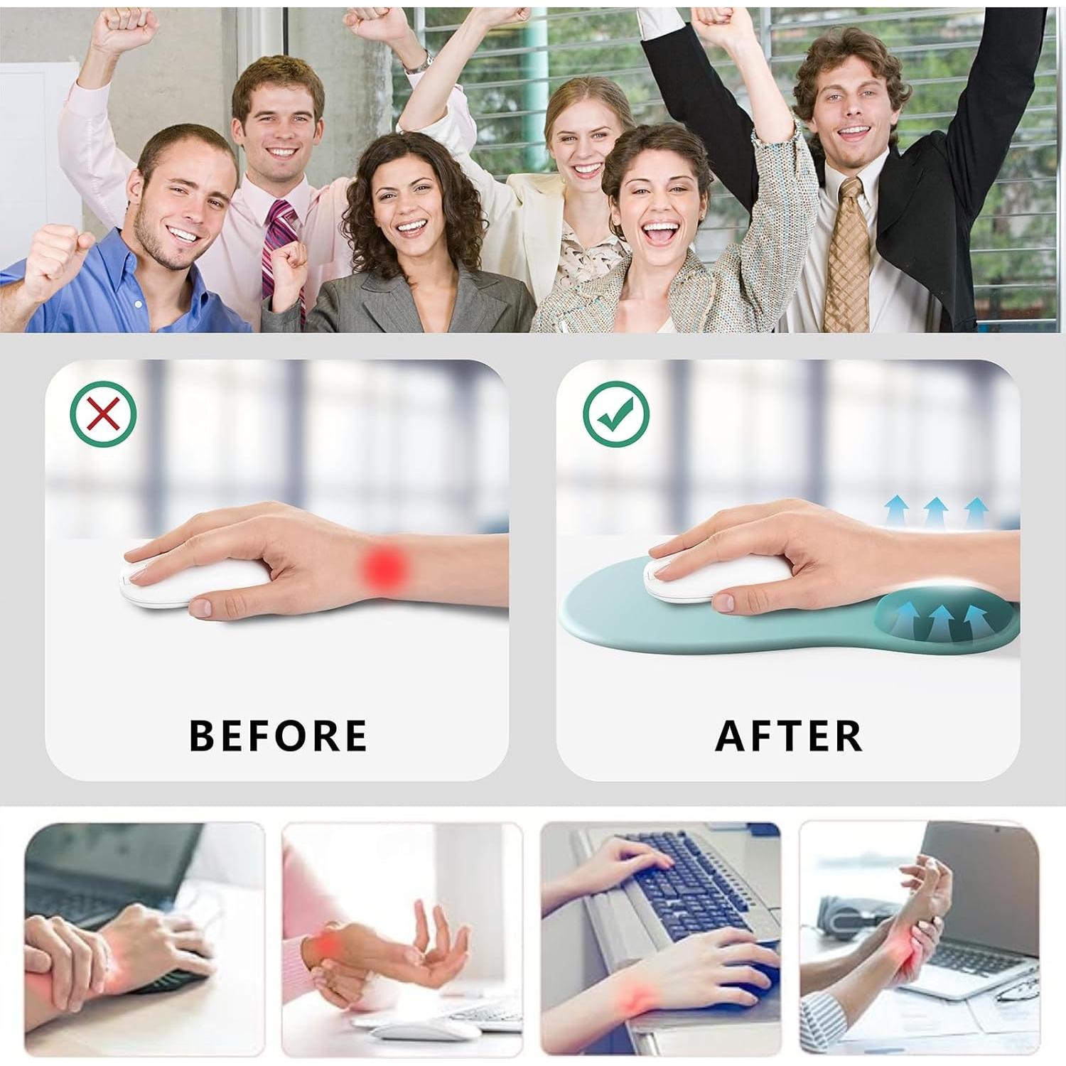 Alfombrilla de Ratón Ergonómica BOCHEERY con Reposamuñecas de Gel