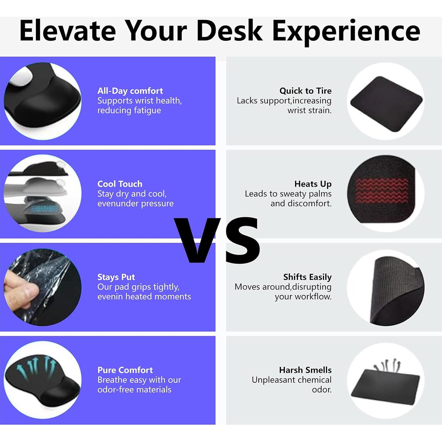 Alfombrilla de Ratón Ergonómica BOCHEERY con Reposamuñecas de Gel