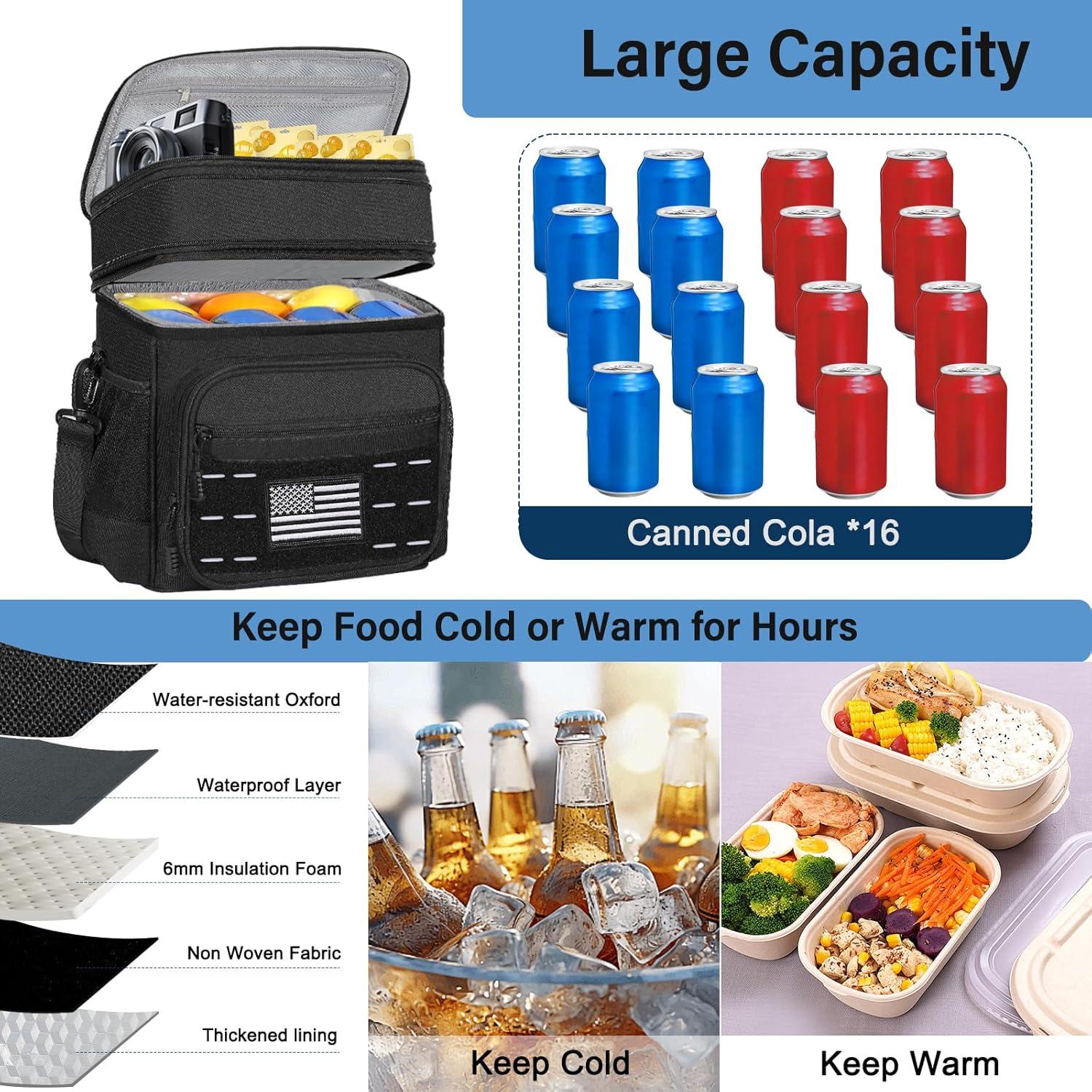 Caja de Almuerzo Táctica TENKIST 16L con Bandera Americana