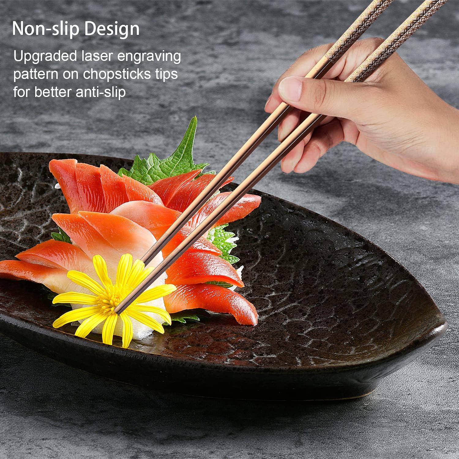 Palillos de Acero Inoxidable Reutilizables Multicolor 23.5 cm