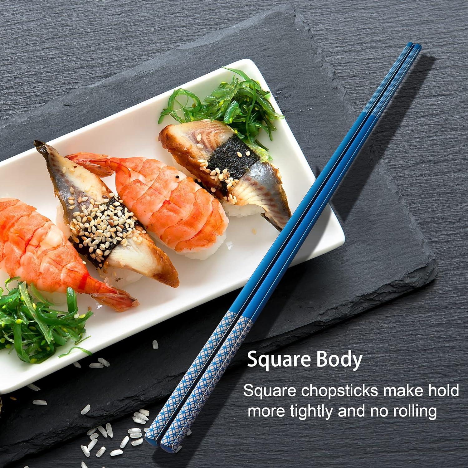 Palillos de Acero Inoxidable Reutilizables Multicolor 23.5 cm