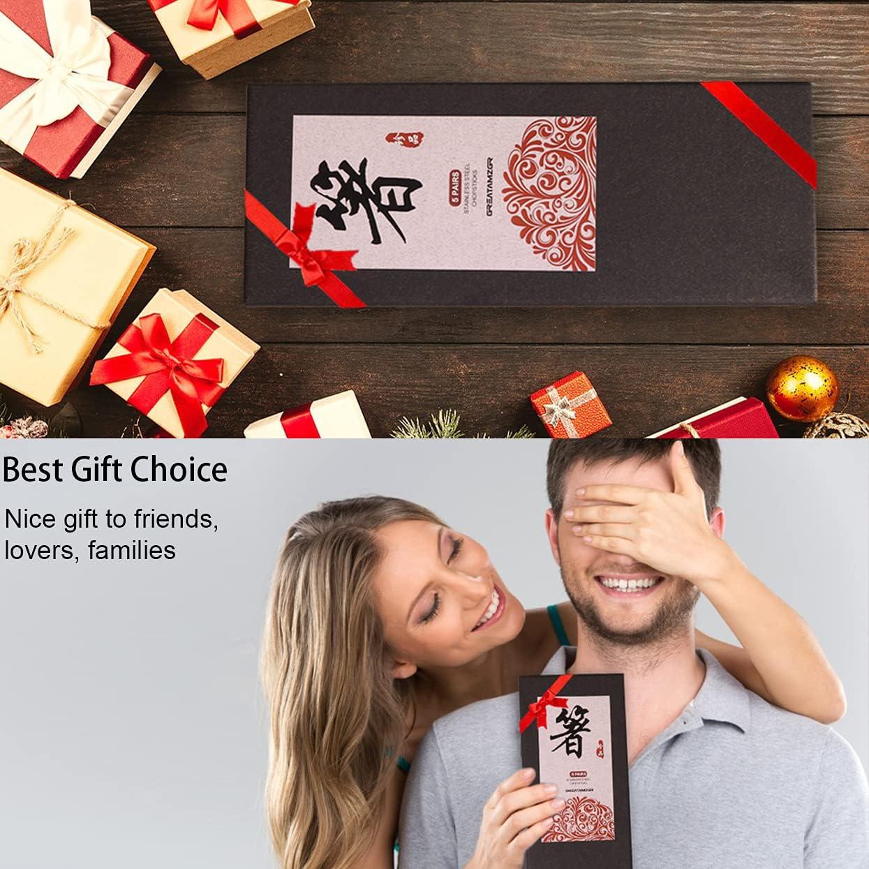 Palillos de Acero Inoxidable Reutilizables Multicolor 23.5 cm