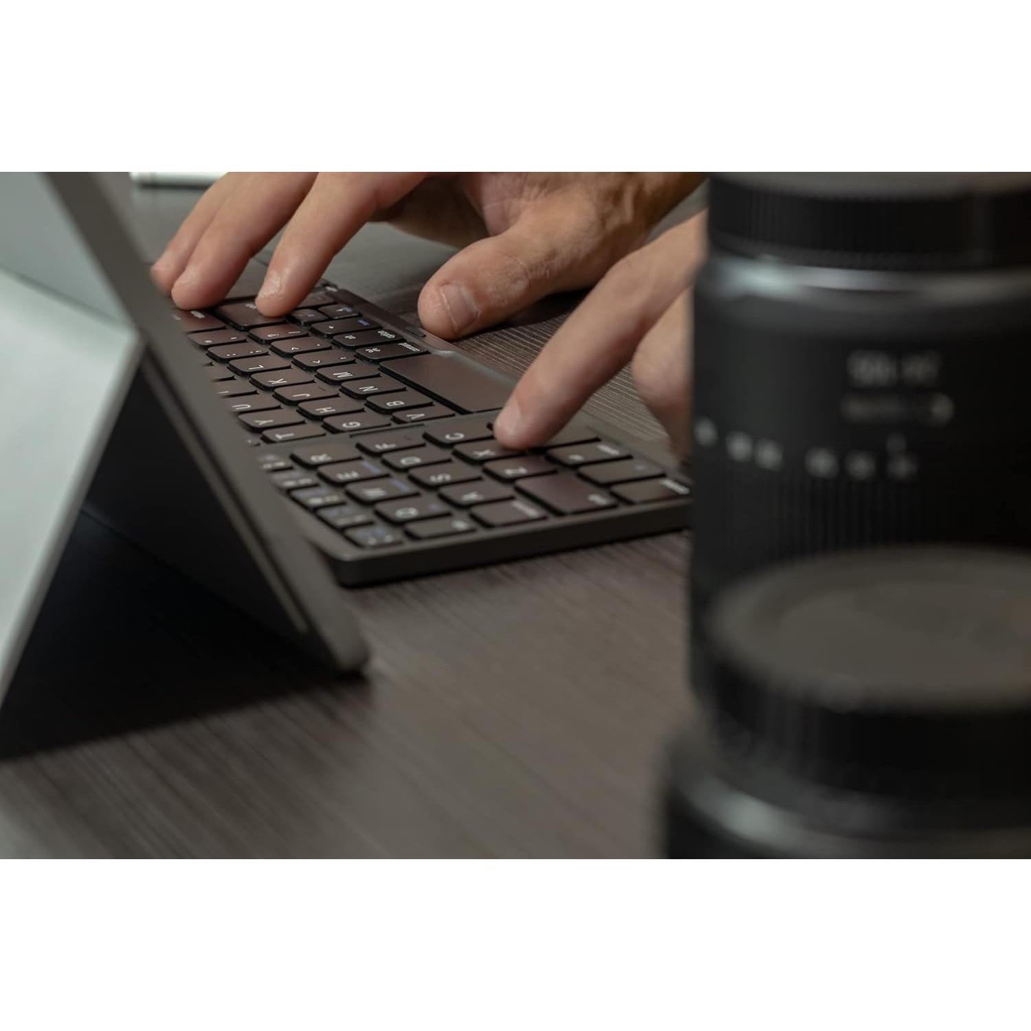 Teclado Inalámbrico Plegable Ares Bluetooth Ultra Delgado Negro