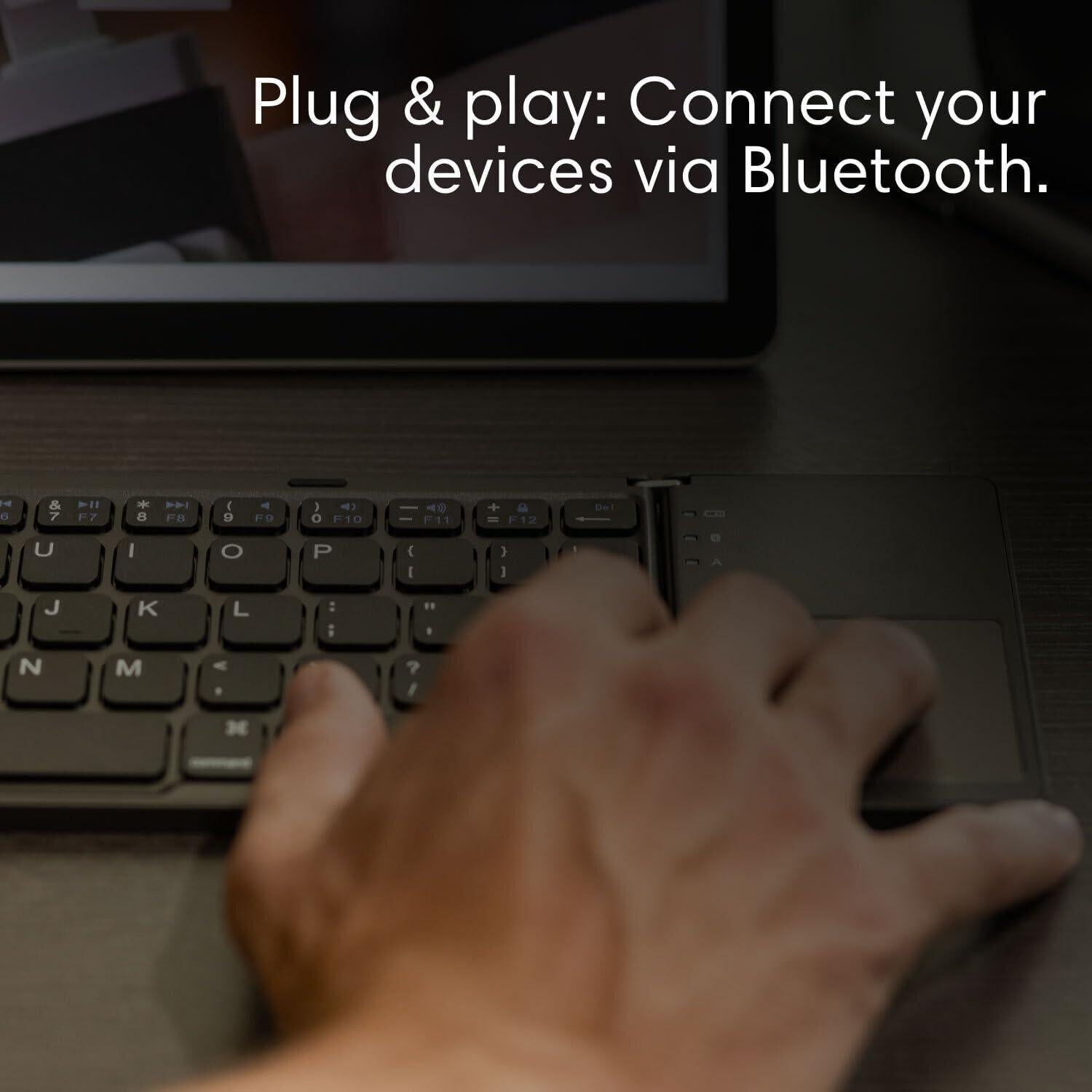 Teclado Inalámbrico Plegable Ares Bluetooth Ultra Delgado Negro