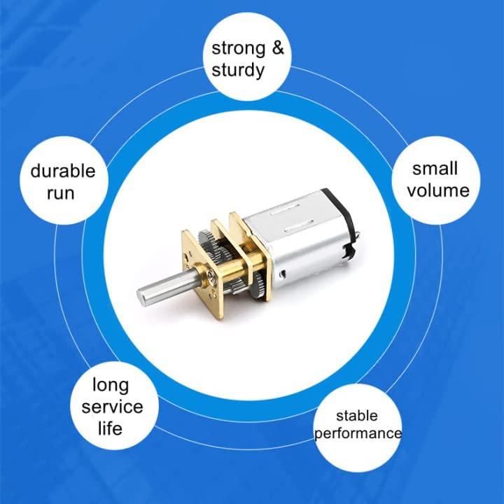 Motor de Reducción de Velocidad Fielect DC 3V 5RPM Miniatura