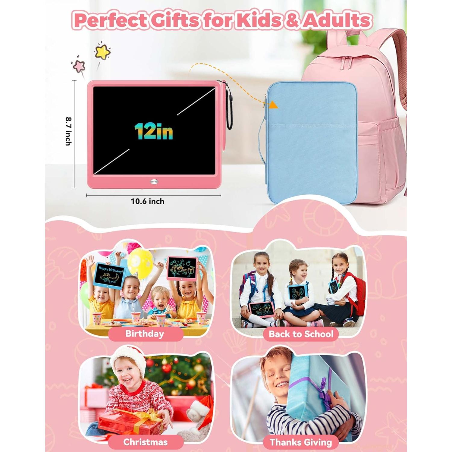 KOKODI Tableta de Escritura LCD 30.5 cm Rosa para Niños