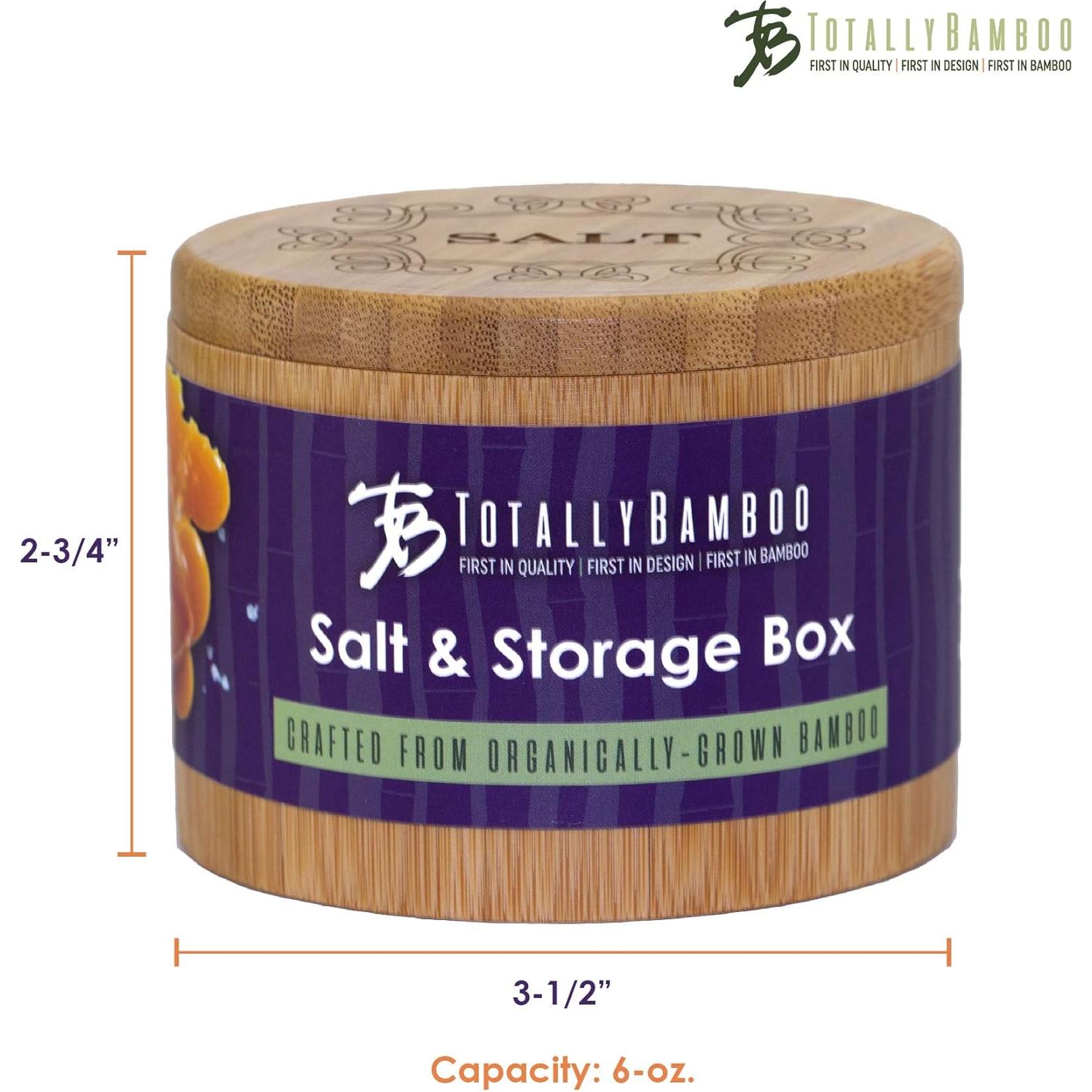 Caja de Sal de Bambú Totally Bamboo con Tapa Magnética 170g