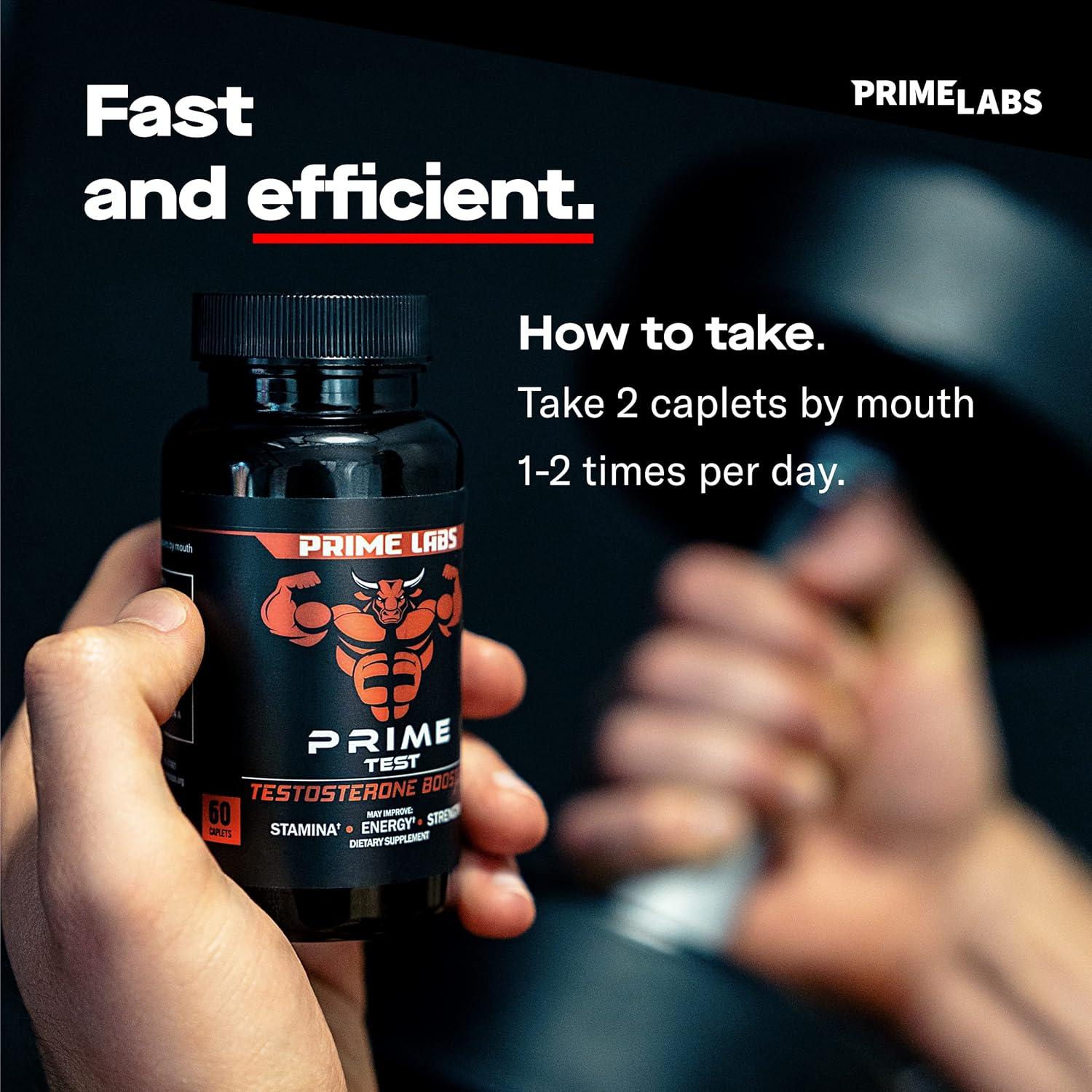 Suplemento Testosterona Prime Labs 60 Tabletas Energía y Fuerza