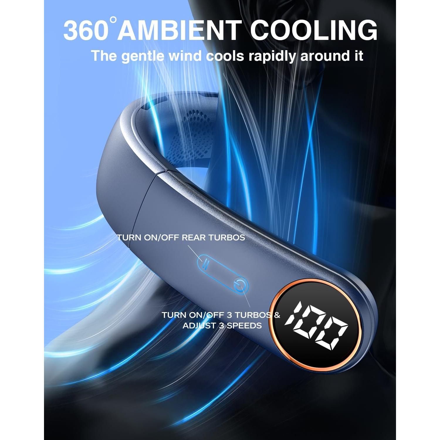 Ventilador de Cuello TUNISE M15 5200mAh Silencioso 3 Velocidades