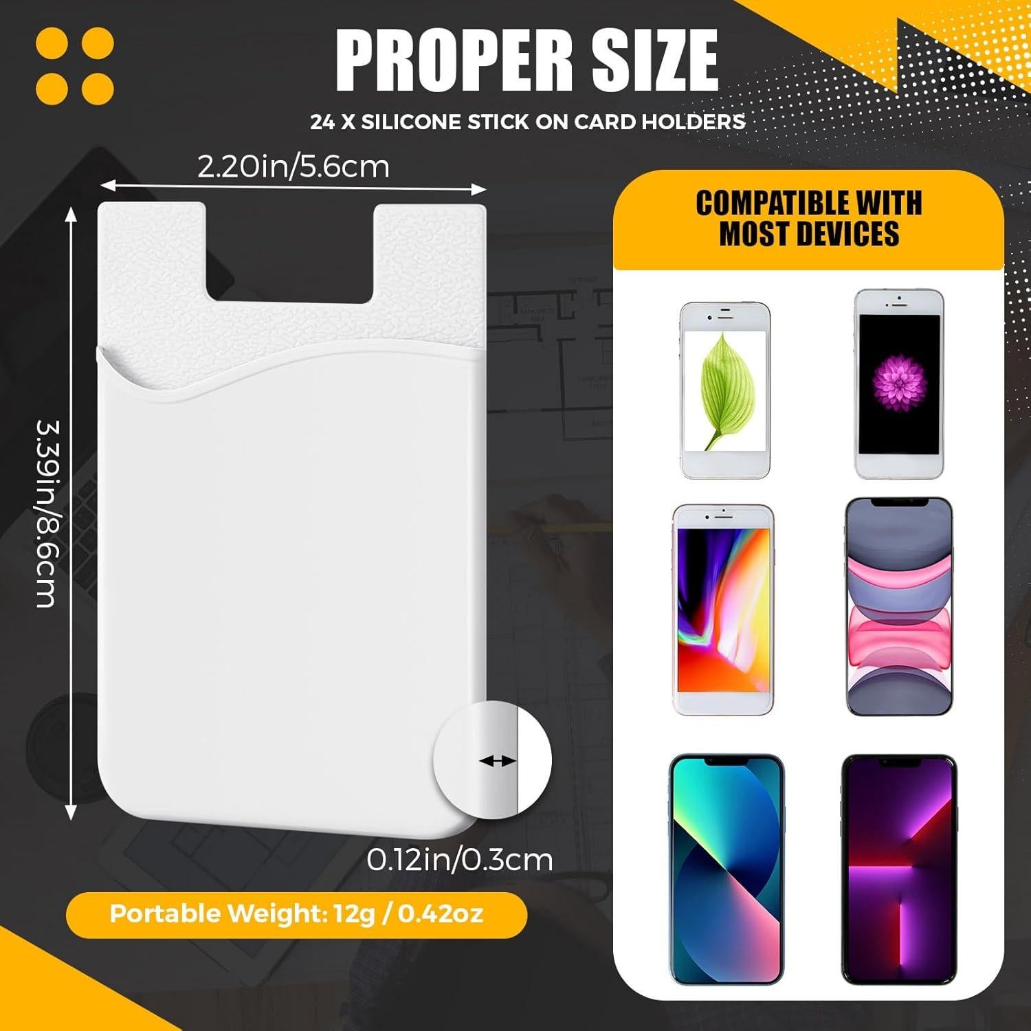 Cartera Adhesiva de Silicona Frienda 24 Piezas Color Vintage