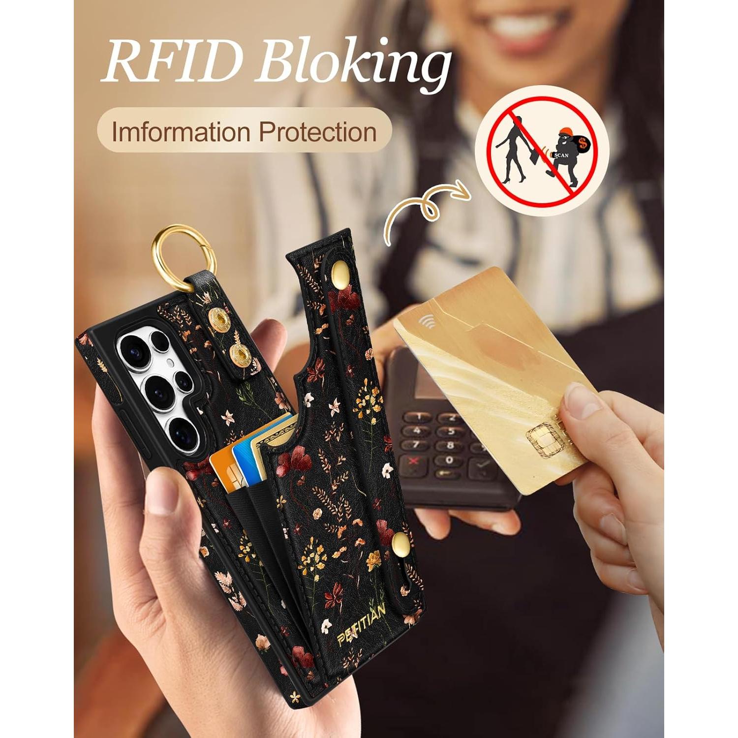 Funda con Cartera Petitian para Samsung Galaxy S25 Ultra - Flor Creciente