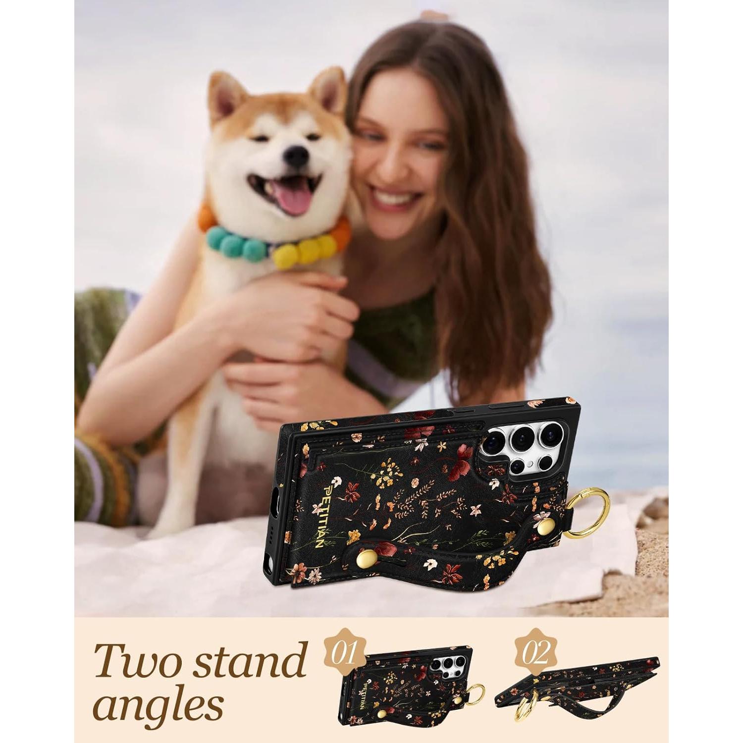 Funda con Cartera Petitian para Samsung Galaxy S25 Ultra - Flor Creciente