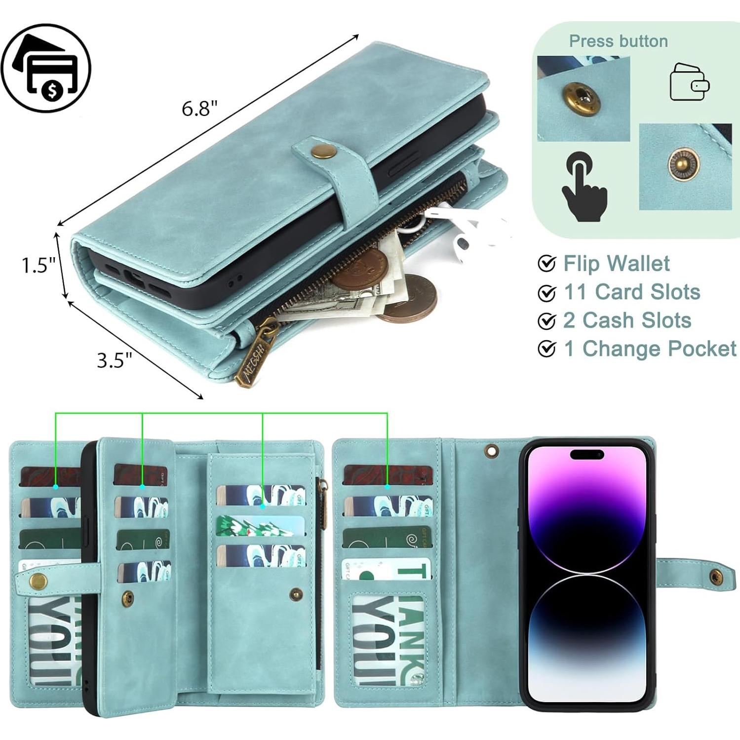 Funda Cartera TwoHead iPhone 15 Pro Magnética Azul