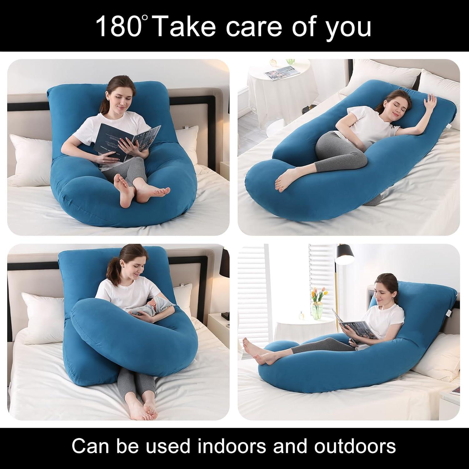 Almohada de Embarazo Jcickt 152 cm Soporte Cuerpo Completo Azul