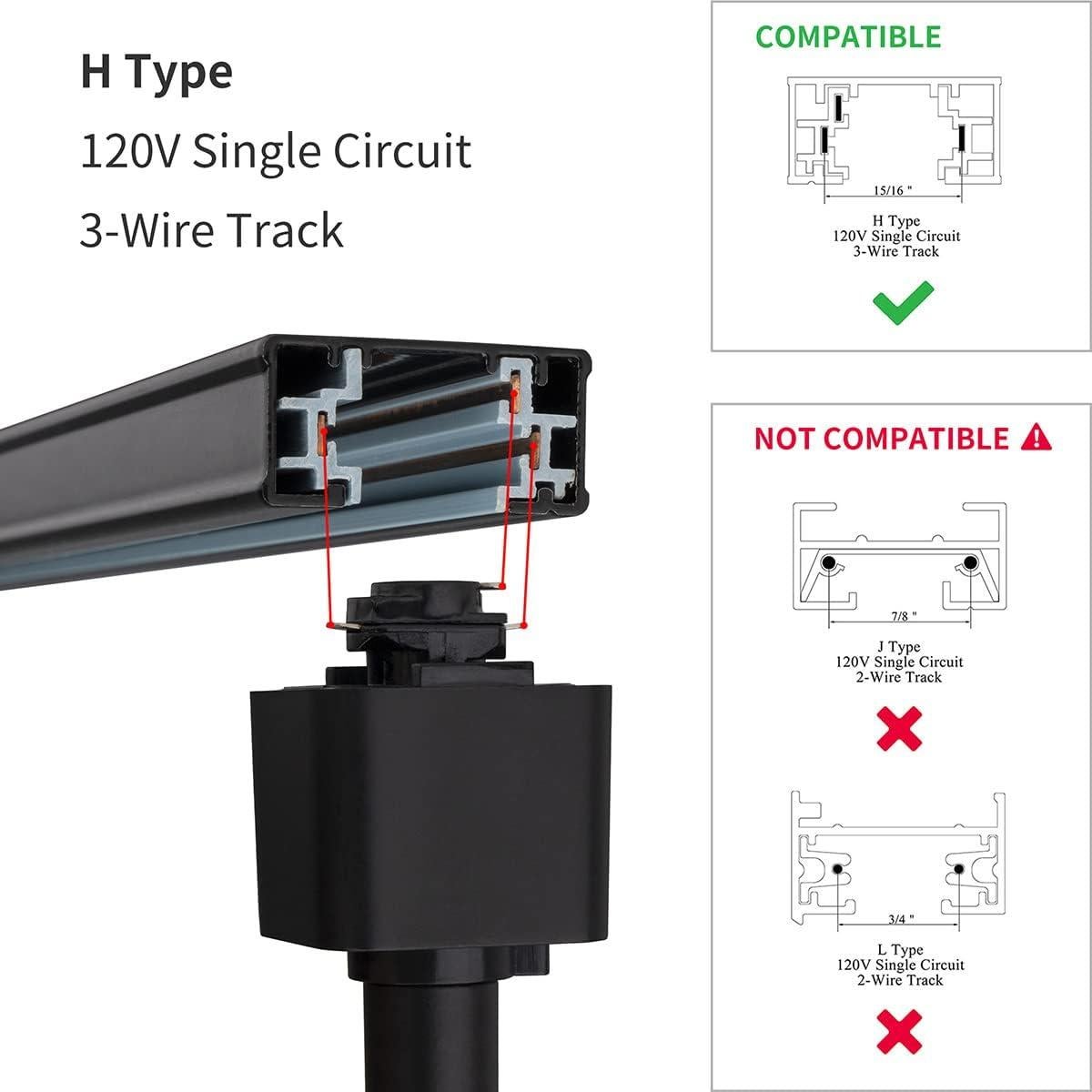 Cabezas de Iluminación LED de Riel Mirrea 12 Pack 6.5W 3000K