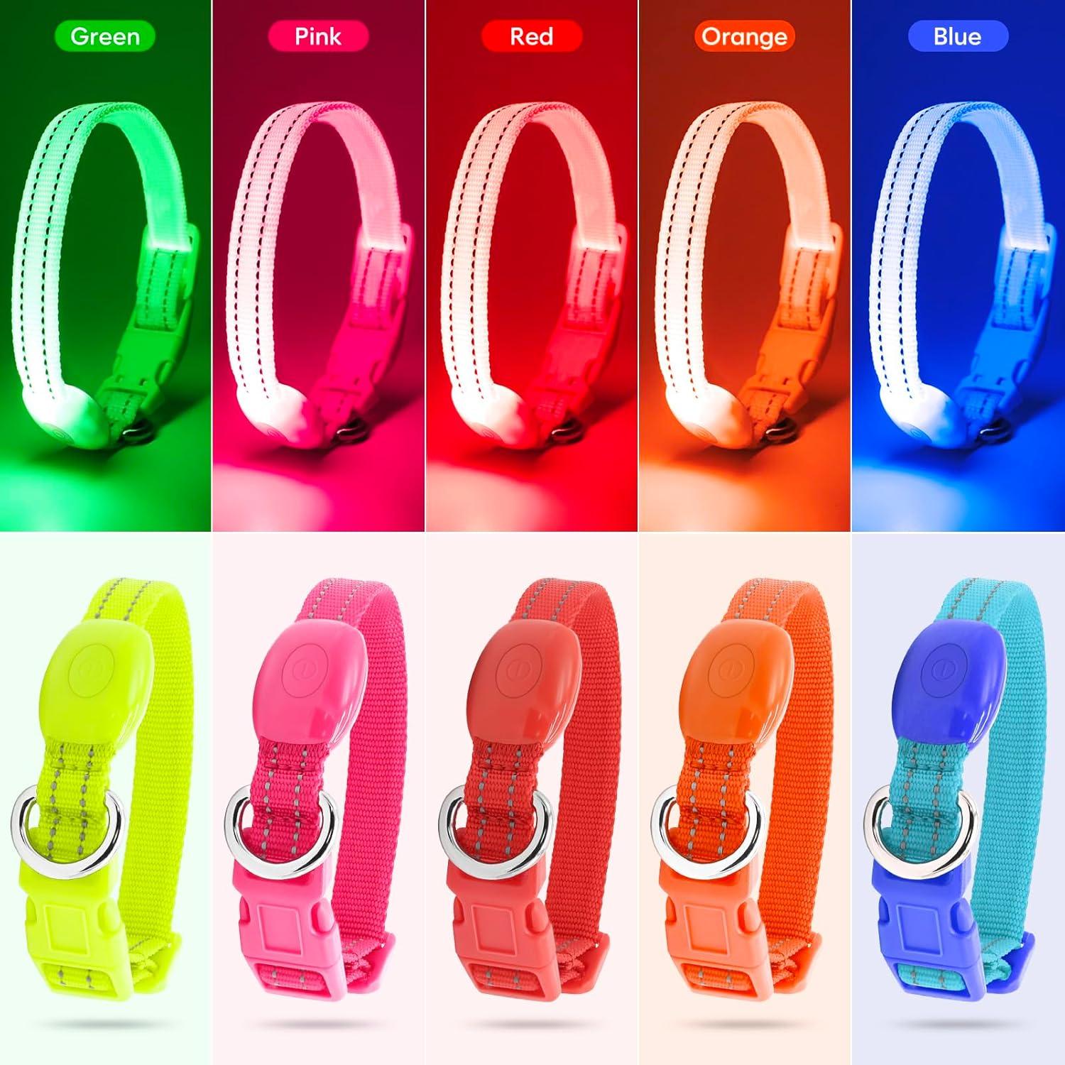 Collar LED Recargable para Perro y Gato Domagiker XS Azul