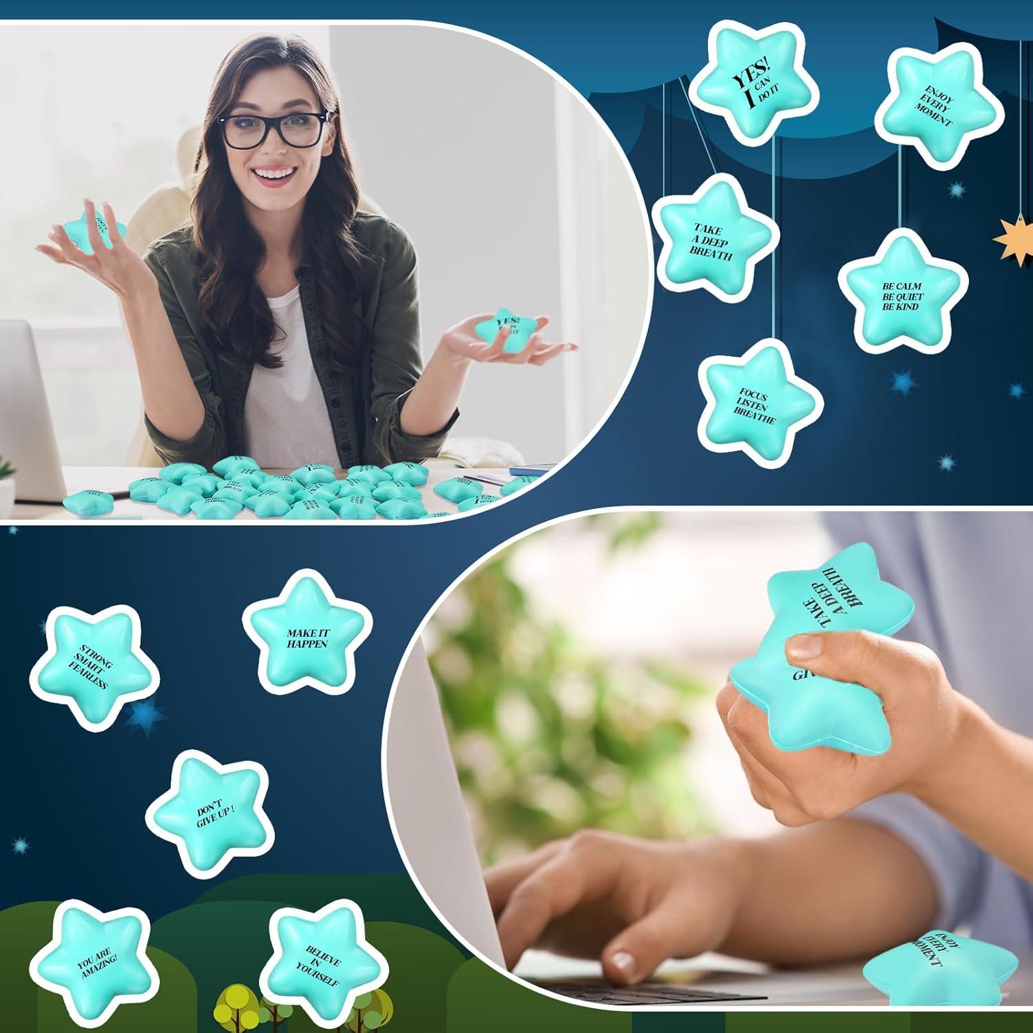 Paquete de 100 Pelotas Antiestrés Motivacionales Sotiff - Azul