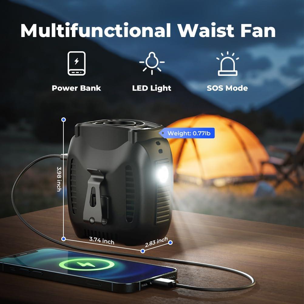 Ventilador Portátil de Cintura VOSFEEL 16000mAh 5 Velocidades