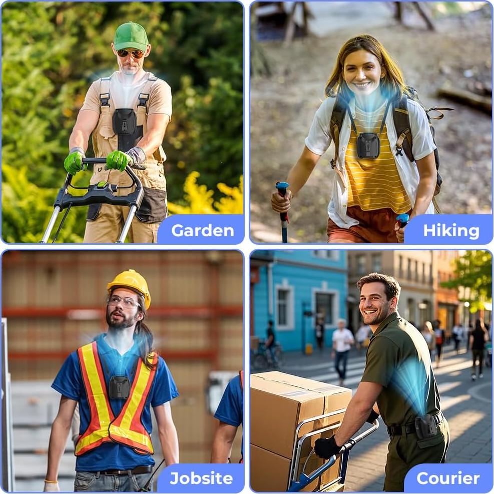 Ventilador Portátil de Cintura VOSFEEL 16000mAh 5 Velocidades