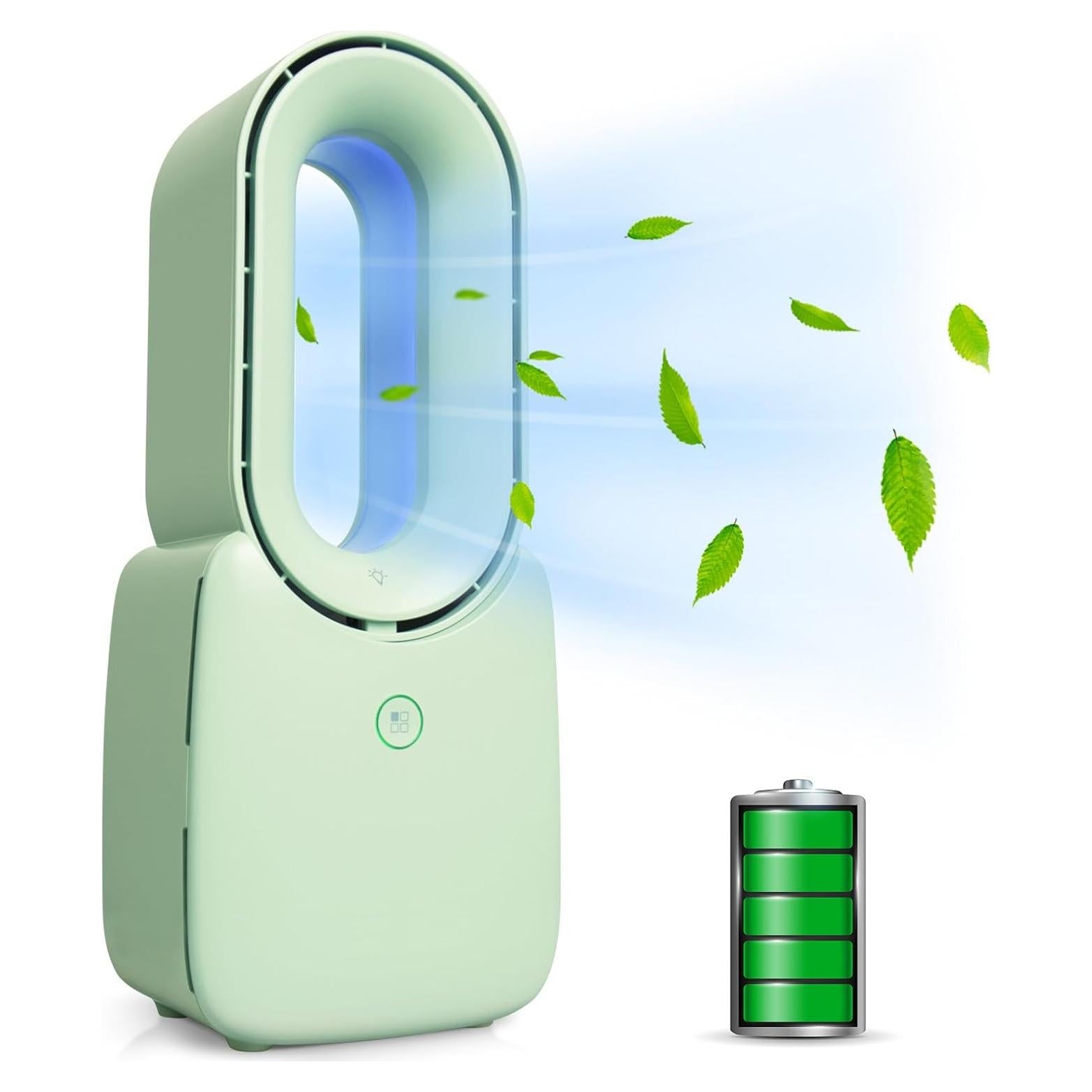 Ventilador de Mesa CONBOLA F1 Recargable 30 cm Verde Silencioso