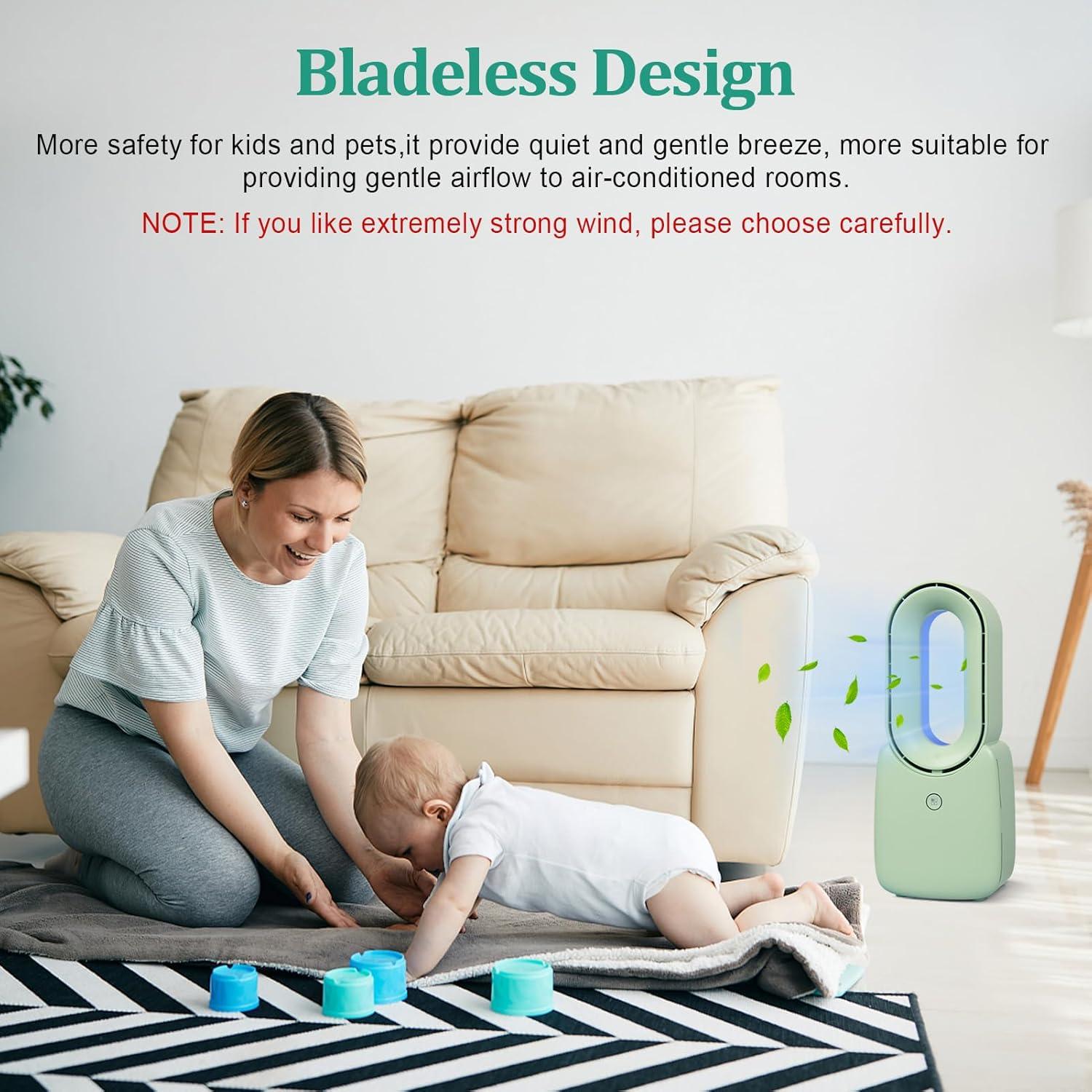 Ventilador de Mesa CONBOLA F1 Recargable 30 cm Verde Silencioso