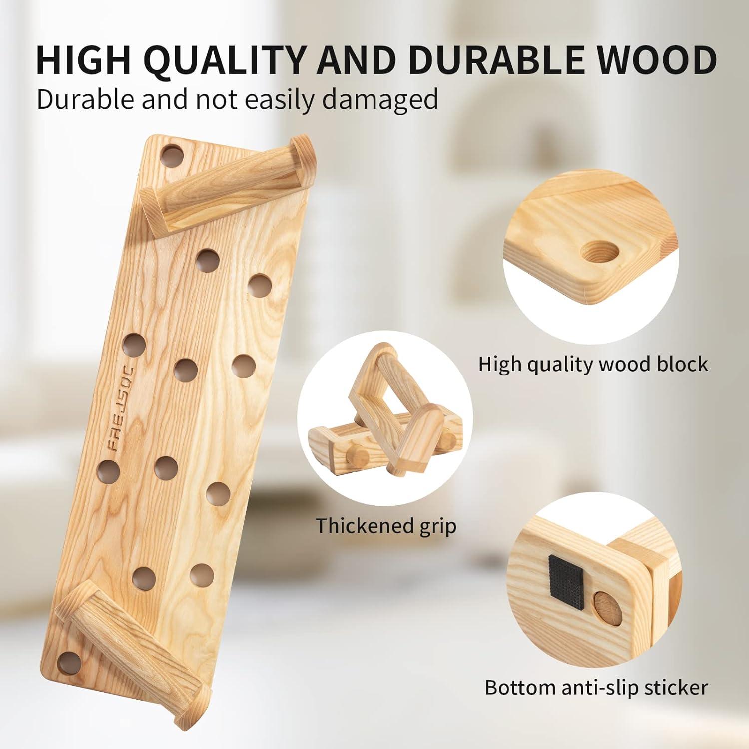 Tabla de Flexiones de Madera FREJSQC - Soporte Portátil 10 en 1