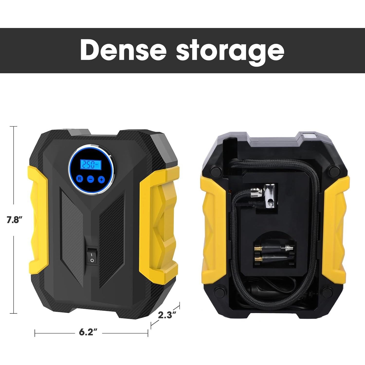 Compresor de Aire Digital Carsun CAP-001 12V 35L/min Amarillo