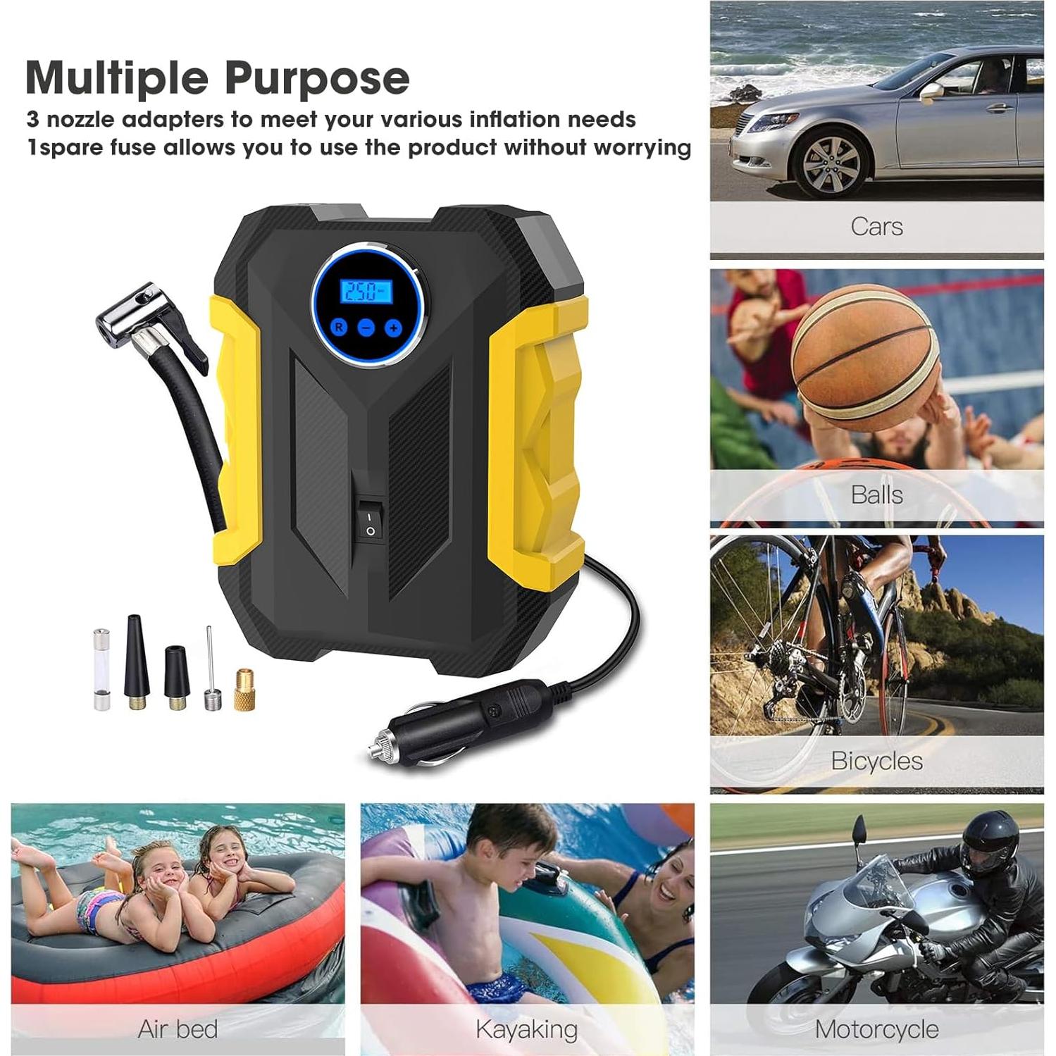 Compresor de Aire Digital Carsun CAP-001 12V 35L/min Amarillo