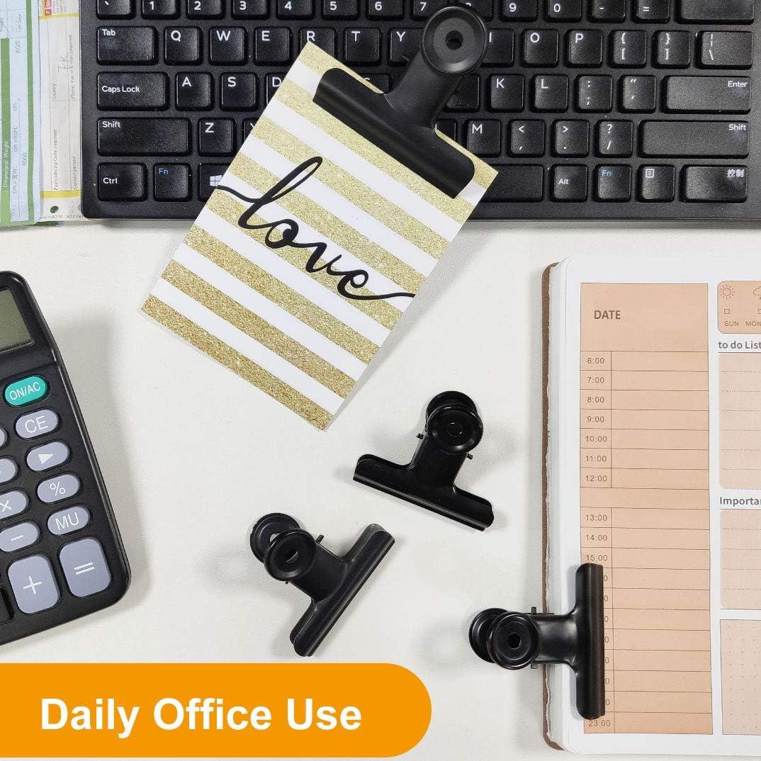 Coideal Paquete de 12 Clips de Papel Metálicos Negros Grandes 6.35 cm