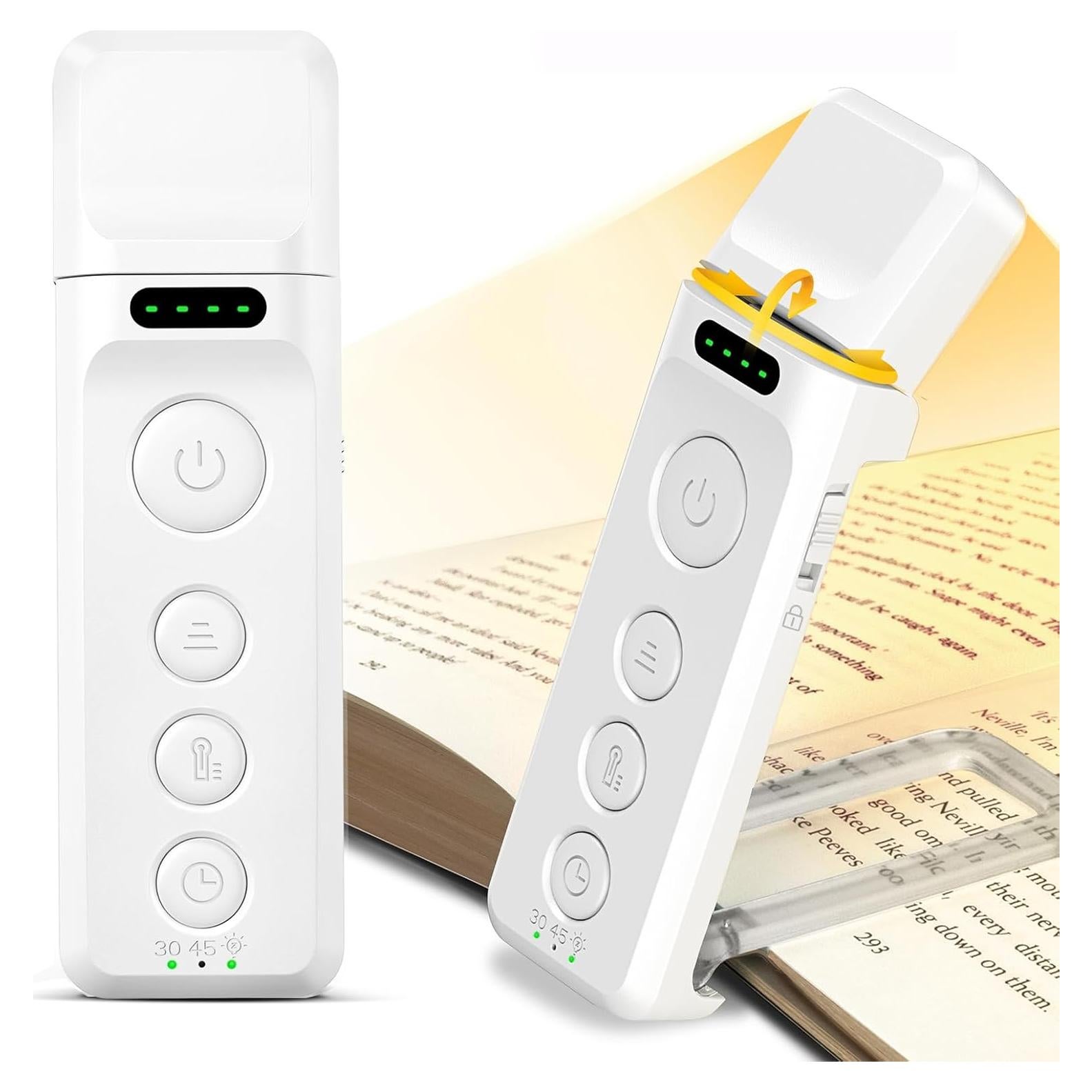 Luz de libro recargable Glocusent A28 con clip - 3 colores