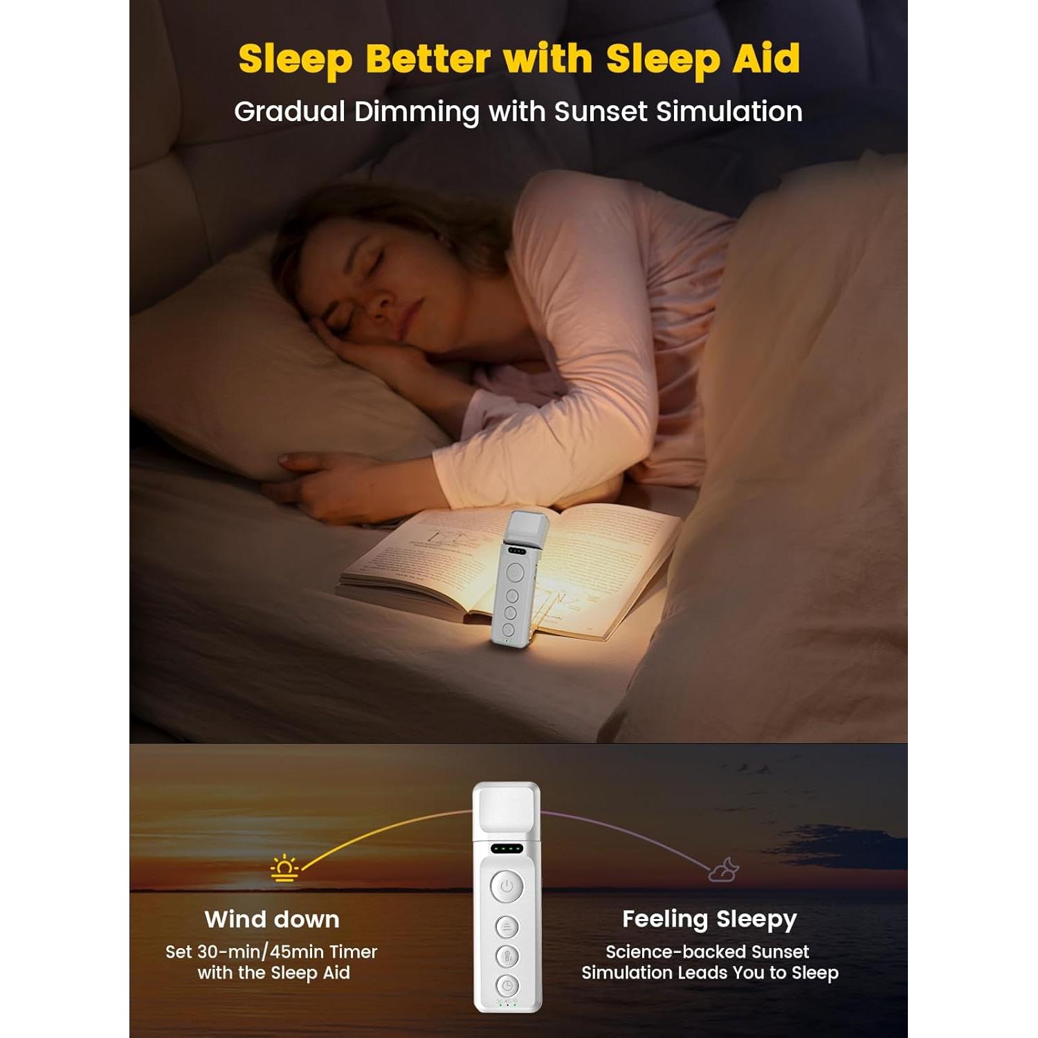 Luz de libro recargable Glocusent A28 con clip - 3 colores