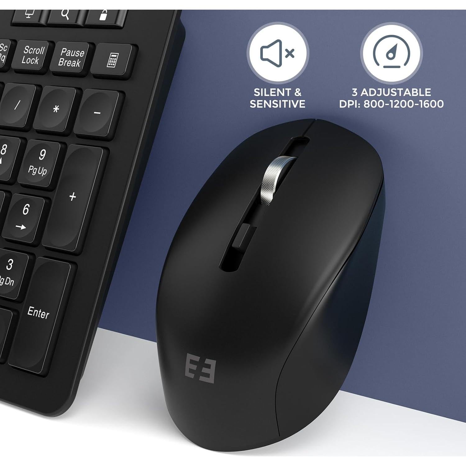 Combo Teclado y Ratón Inalámbrico Seenda Negro 2.4GHz