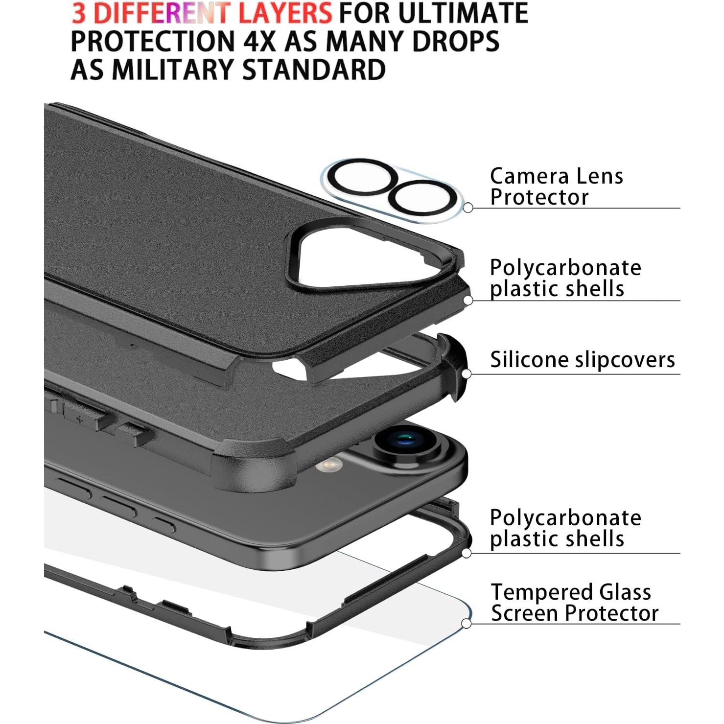 Funda Diverbox para iPhone 16 A prueba de golpes y caídas