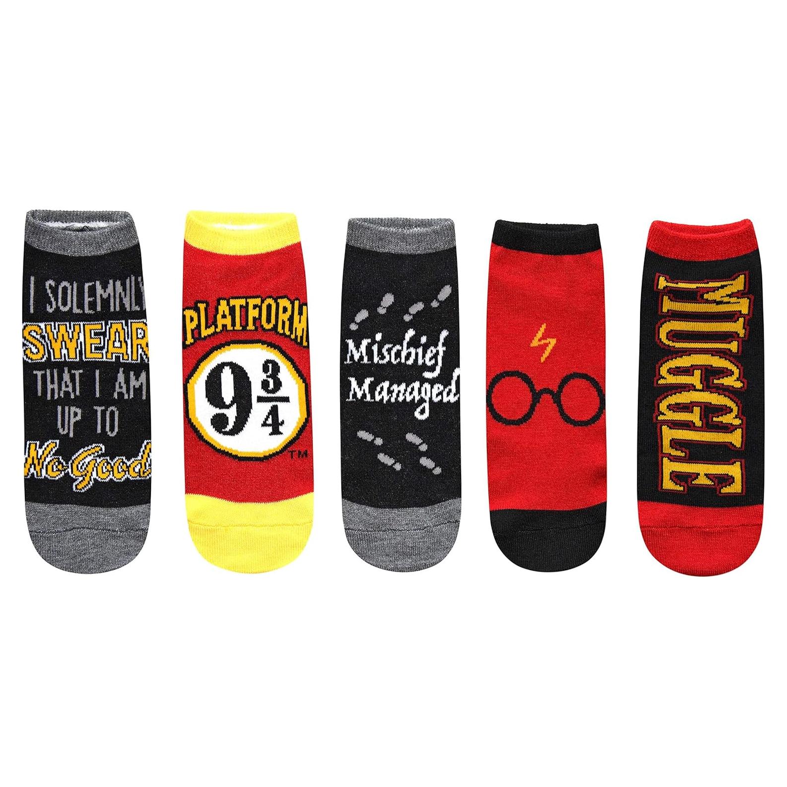 Calcetines Harry Potter 9 3/4 Paquete 5 Cortos Talla 4-10