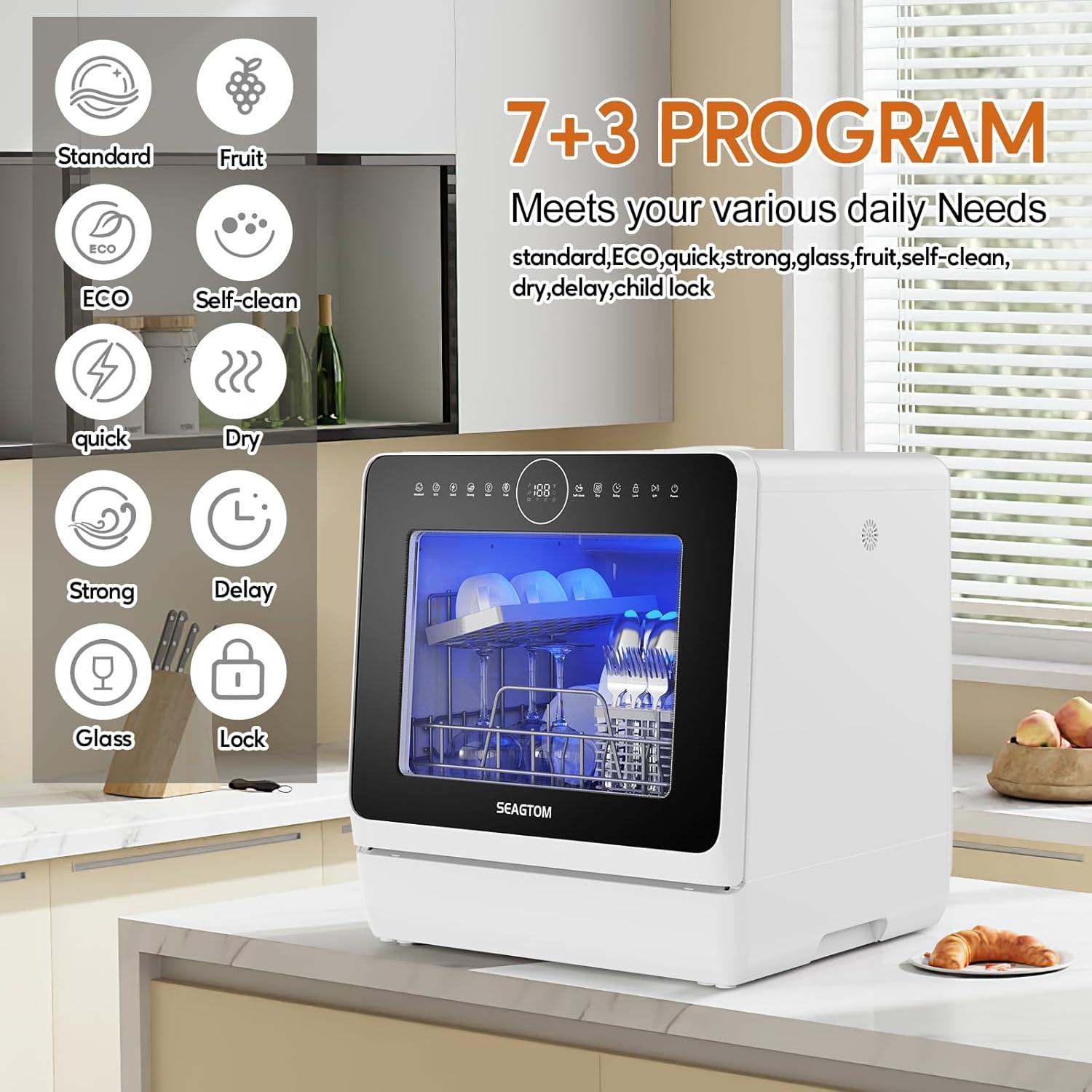 Lavavajillas Mini Portátil SEAGTOM TDQRO9 5L 3 Configuraciones