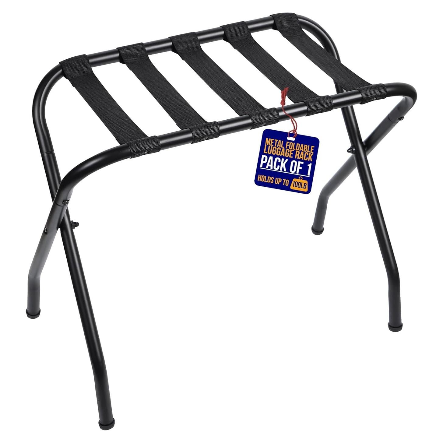 Soporte de Equipaje Plegable LifeMaster - Acero Negro 68.6x57.4cm