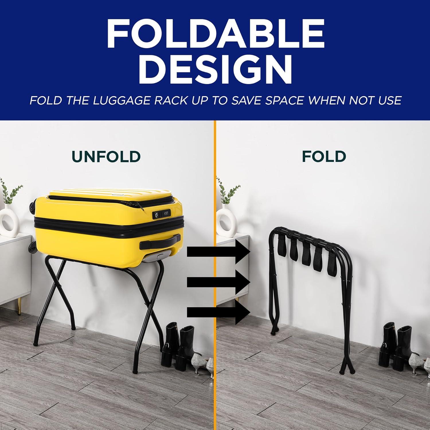 Soporte de Equipaje Plegable LifeMaster - Acero Negro 68.6x57.4cm