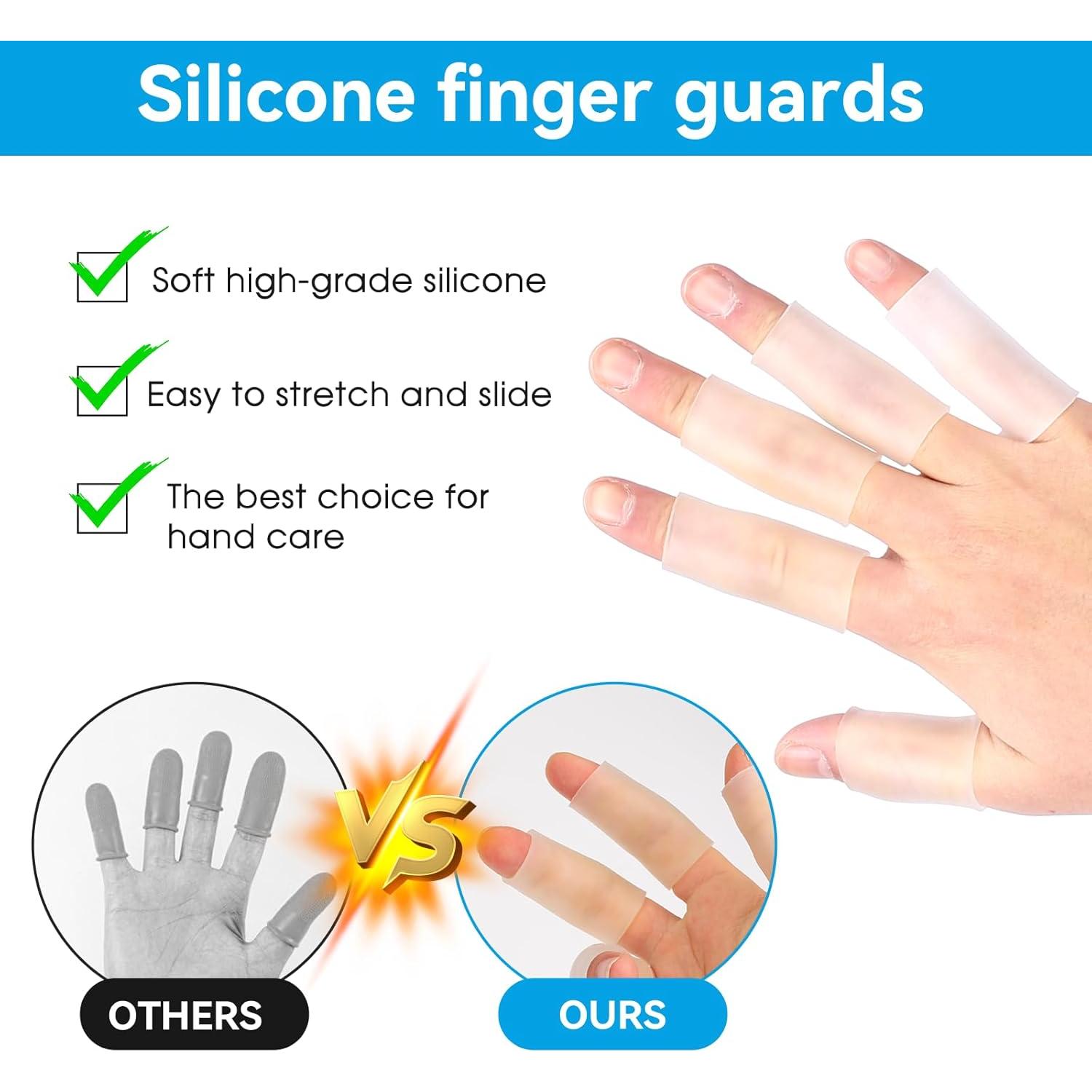 20 Protectores de Dedos de Silicona Transparente Salbsever