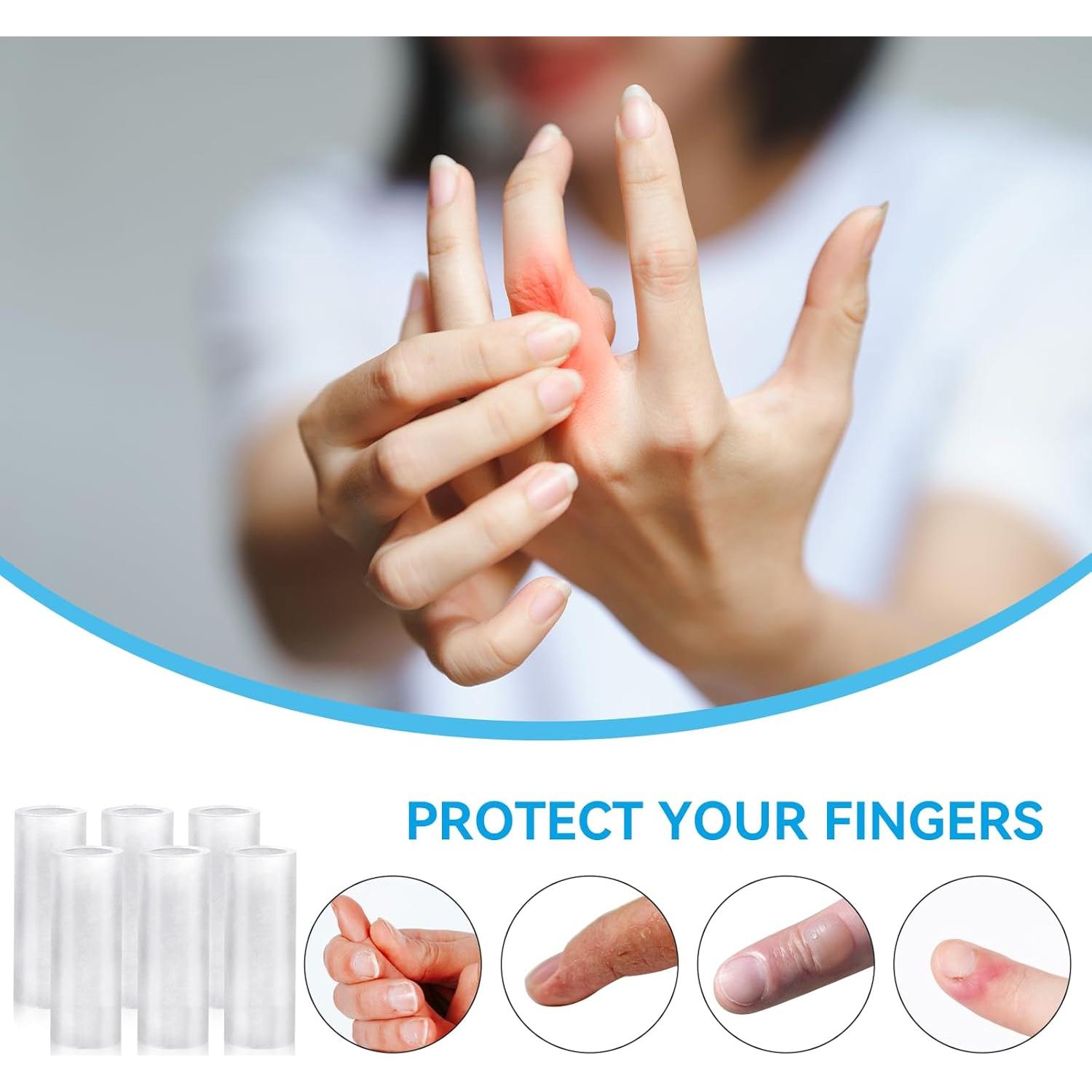 20 Protectores de Dedos de Silicona Transparente Salbsever