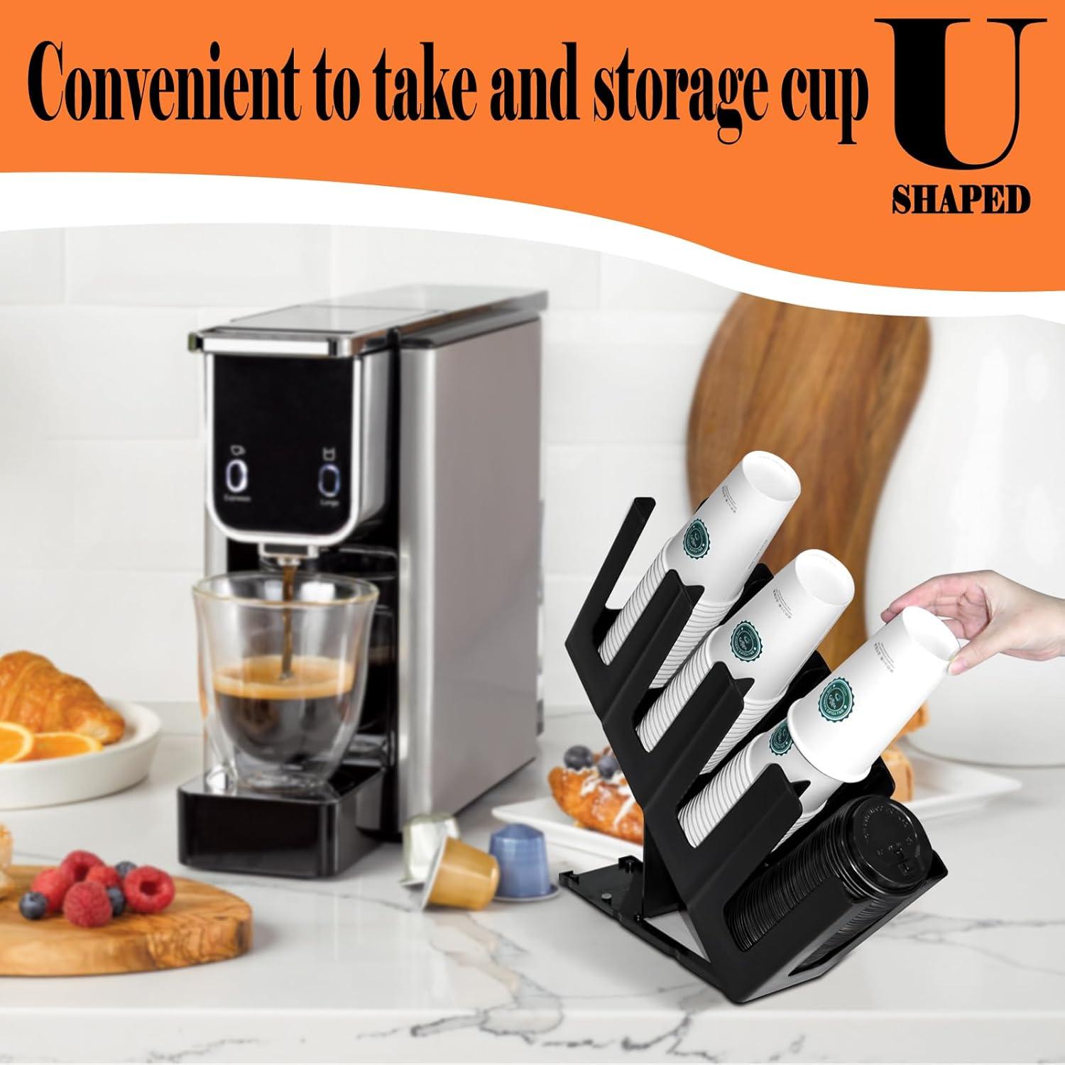 Dispensador de Tazas Desechables Riiriou 2 Paquetes 4 Compartimentos