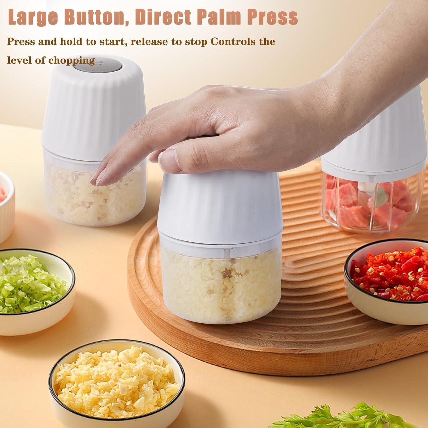 Picador de Ajo Eléctrico Chidoyii 250ML Inalámbrico Blanco